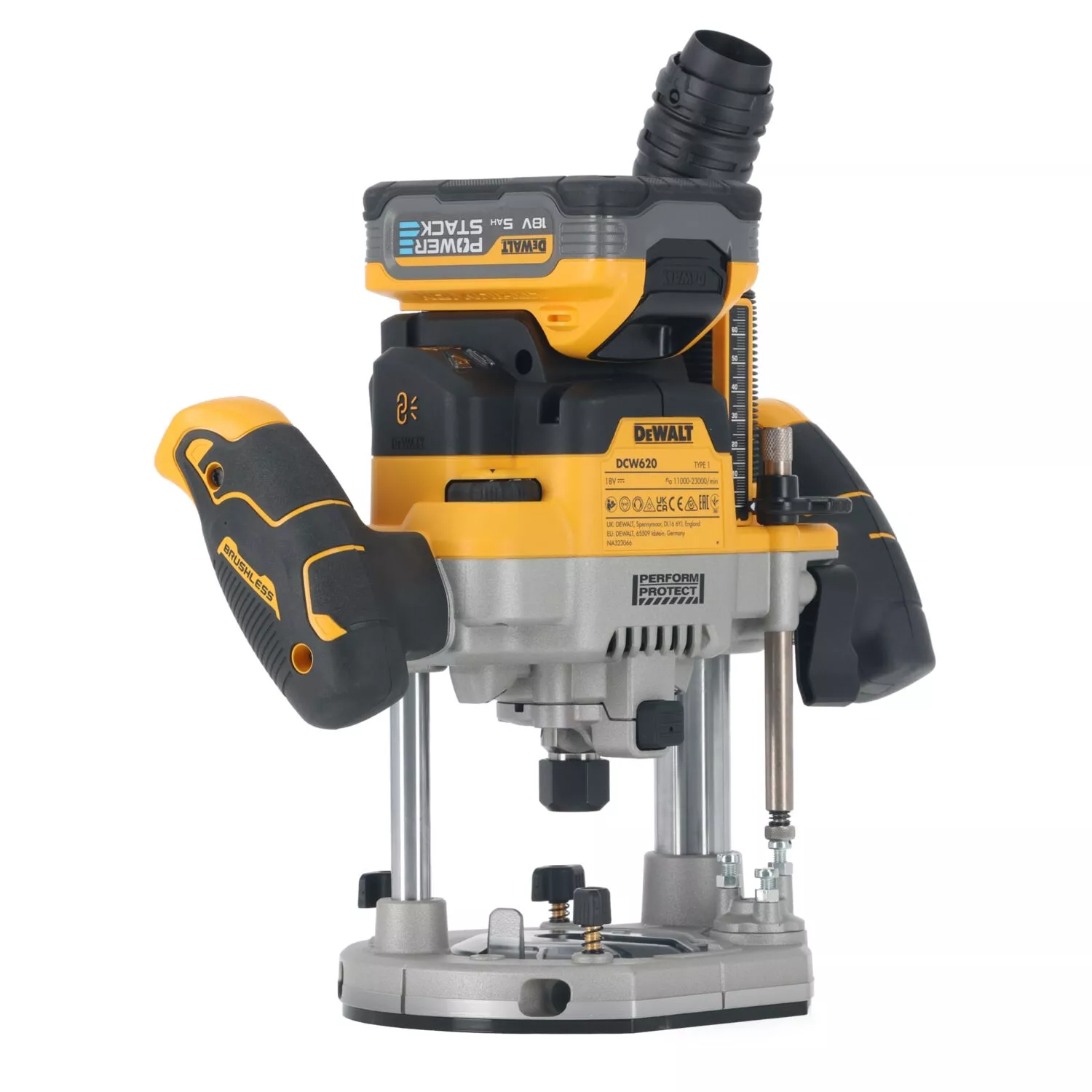 DeWALT DCW620H2 Ensemble de défonceuse à batterie Li-ion 18 V (2 batteries POWERSTACK 5,0 Ah) dans TSTAK - 12 mm-image