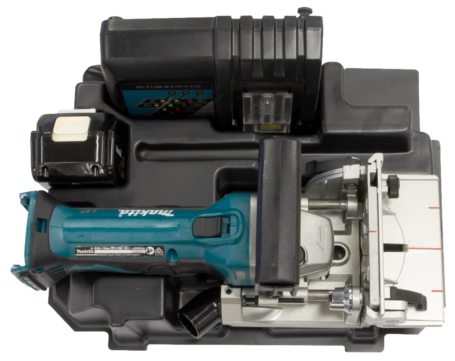 Makita DPJ180Y1J Lamelleuse sans-fil 18V Li-ion + (1x batterie 1,5 Ah) dans MAKPAC - Sans chargeur-image