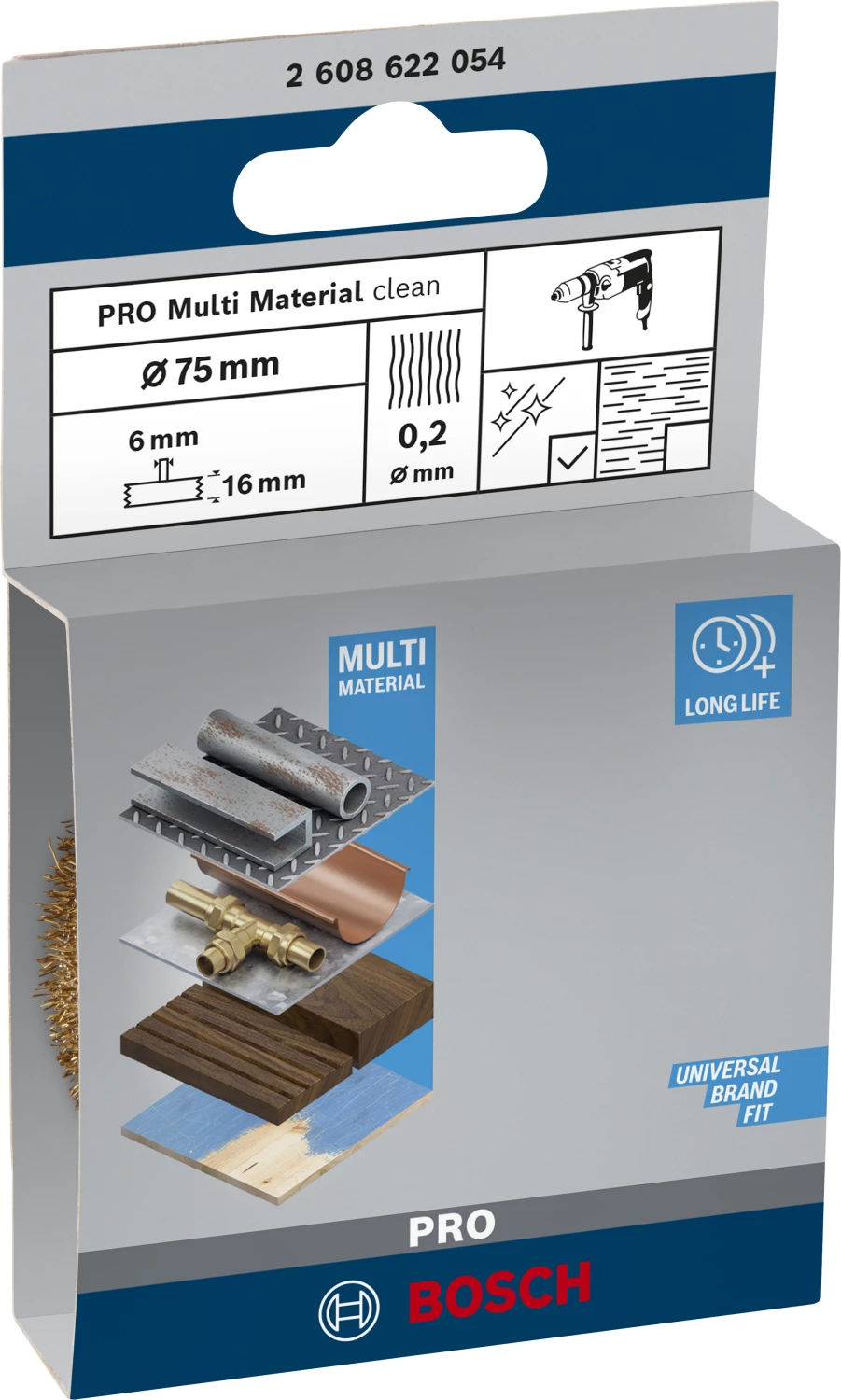 Bosch 2608622054 - Brosse Circulaire, à fils laitonnés 75 x 0,2 x 16 mm-image