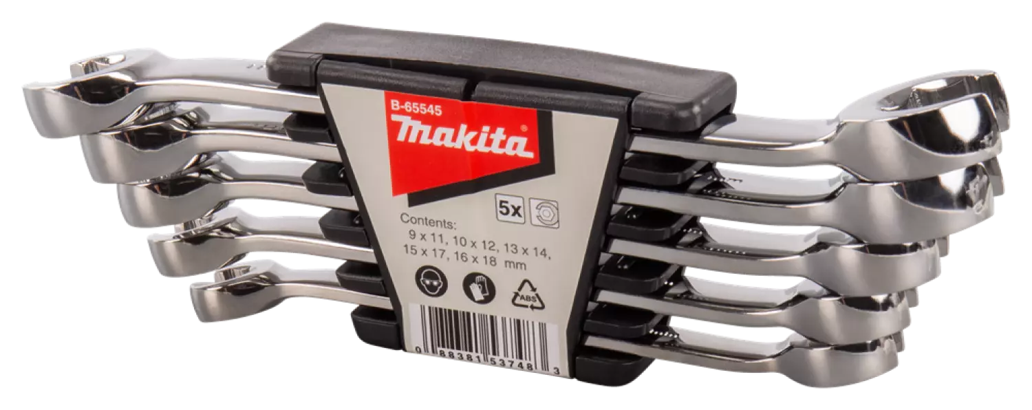 Makita B-65545 5-delige Ringsleutelset open - 9-18mm-image