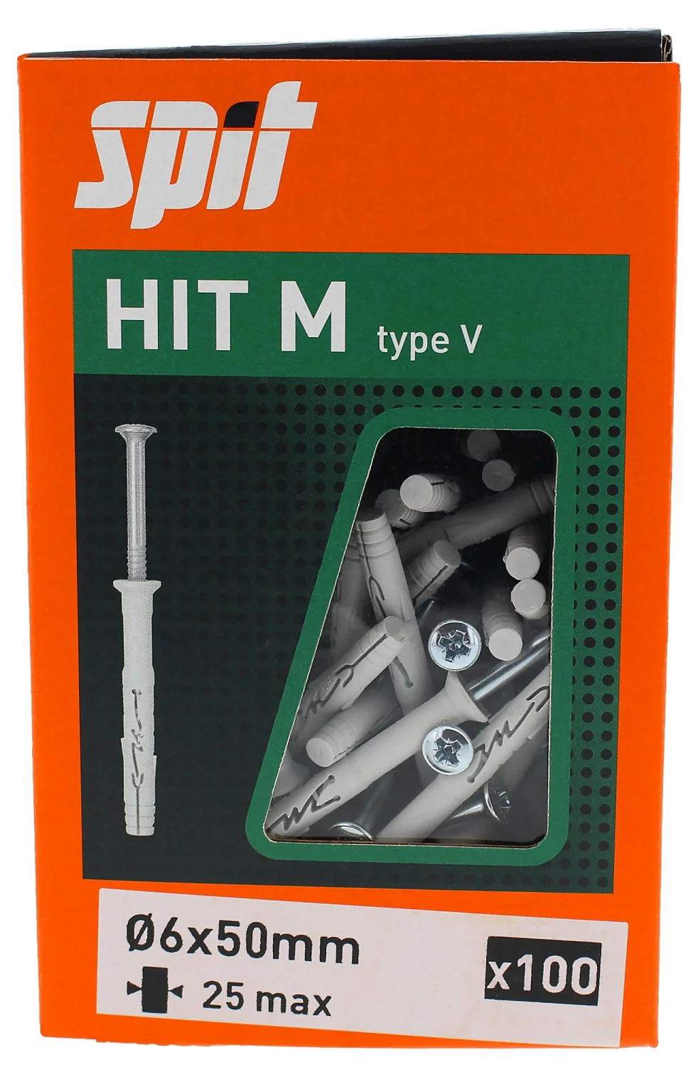 Spit 050131 Slagplug Hit M - 6 x 50mm - PZ2 - verzonken schroef (100st)-image