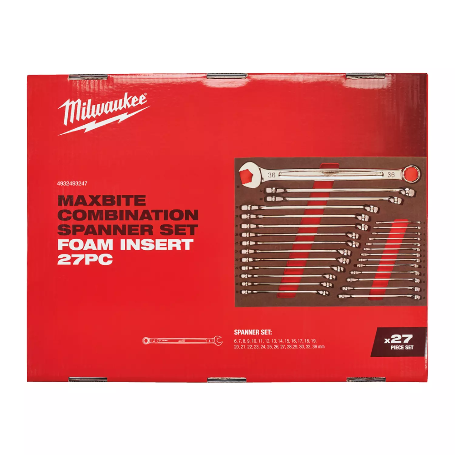 Milwaukee 4932493247 27-delige Ringsteeksleutelset MAXBITE™ in foam inlay - 6-36mm-image