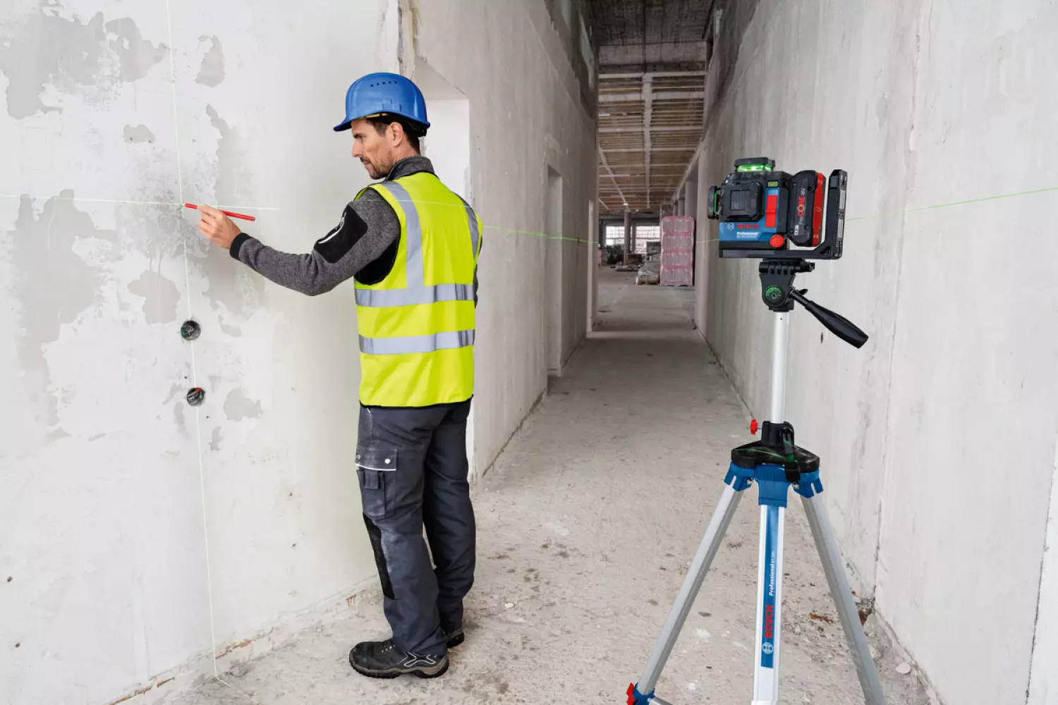 Bosch GLL 18V-120-33 CG 18V accu kruislijnlaser body in L-Boxx - groen - 3x 360-image