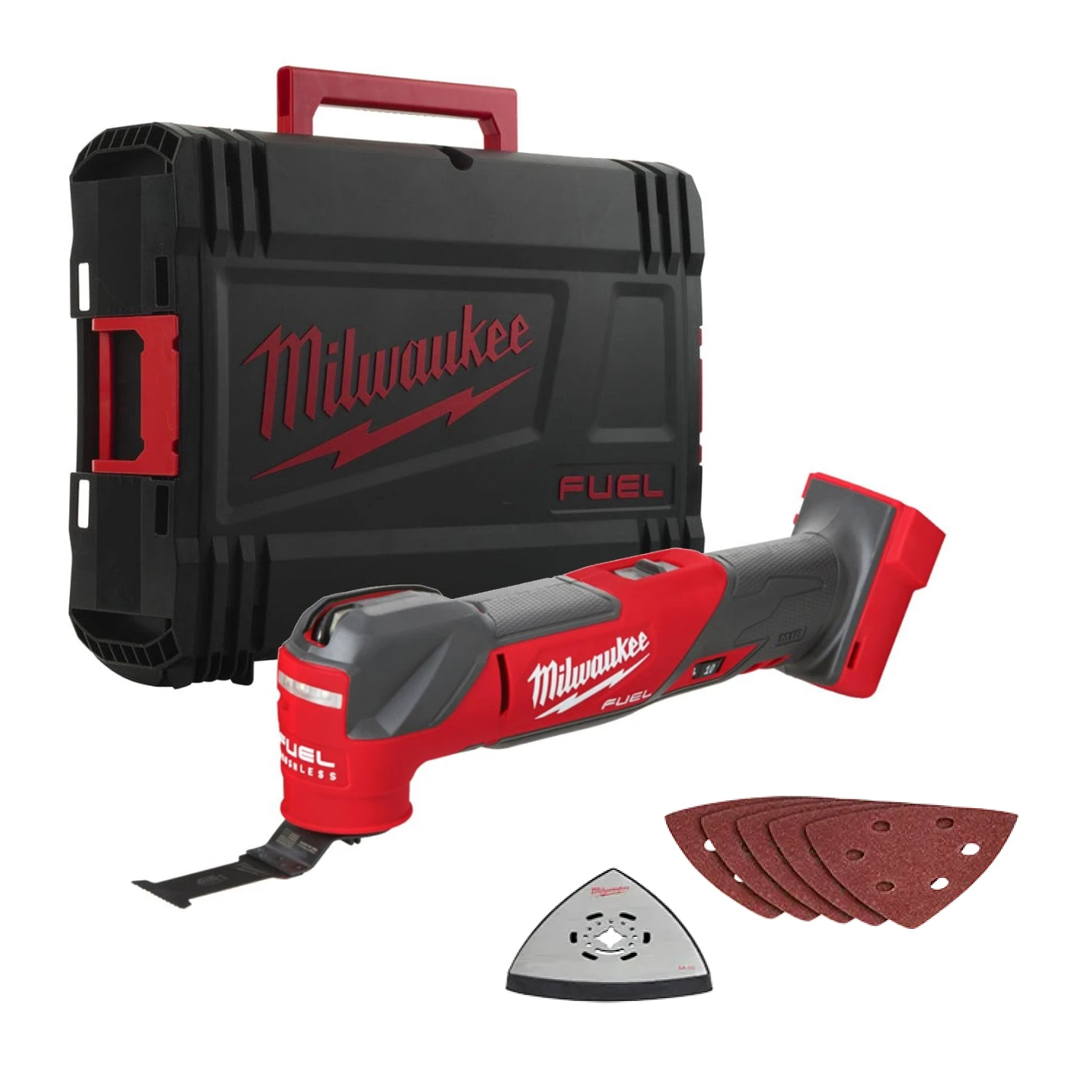 Milwaukee M18 FMT-0X - Outil multifonction sans fil Li-Ion 18V (machine seule) + set d'accessoires (8pcs) dans HD Box-image