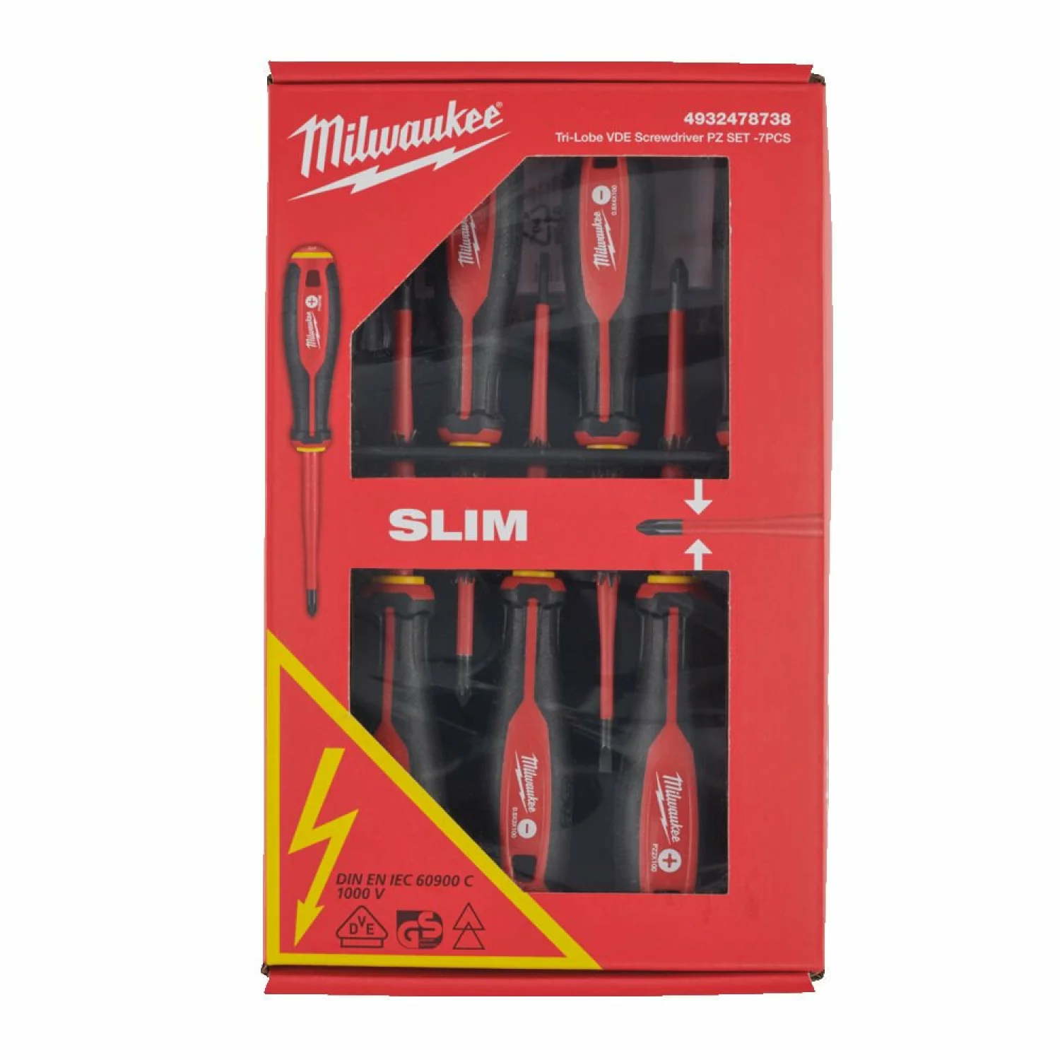 Milwaukee 4932478738 7-delige Tri-Lobe VDE Schroevendraaierset - Pozidriv-image