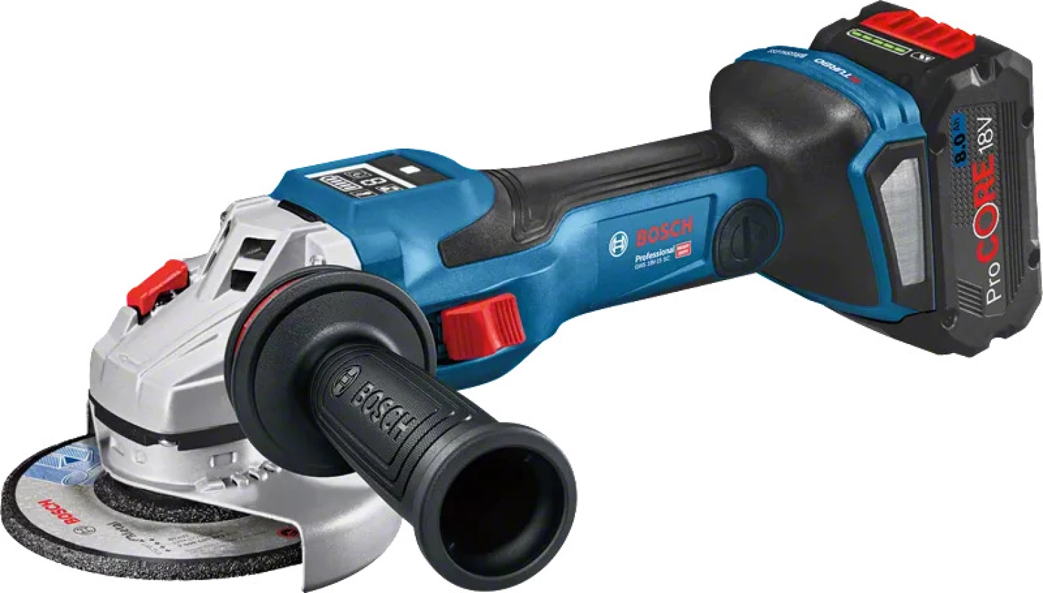 BOSCH GWS 18V-15 SC 18V LI-ION BATTERIE BITURBE ANGLE GRINDER (2x 5,5h) dans L-Boxx-125 mm-Carbon sans balais-image