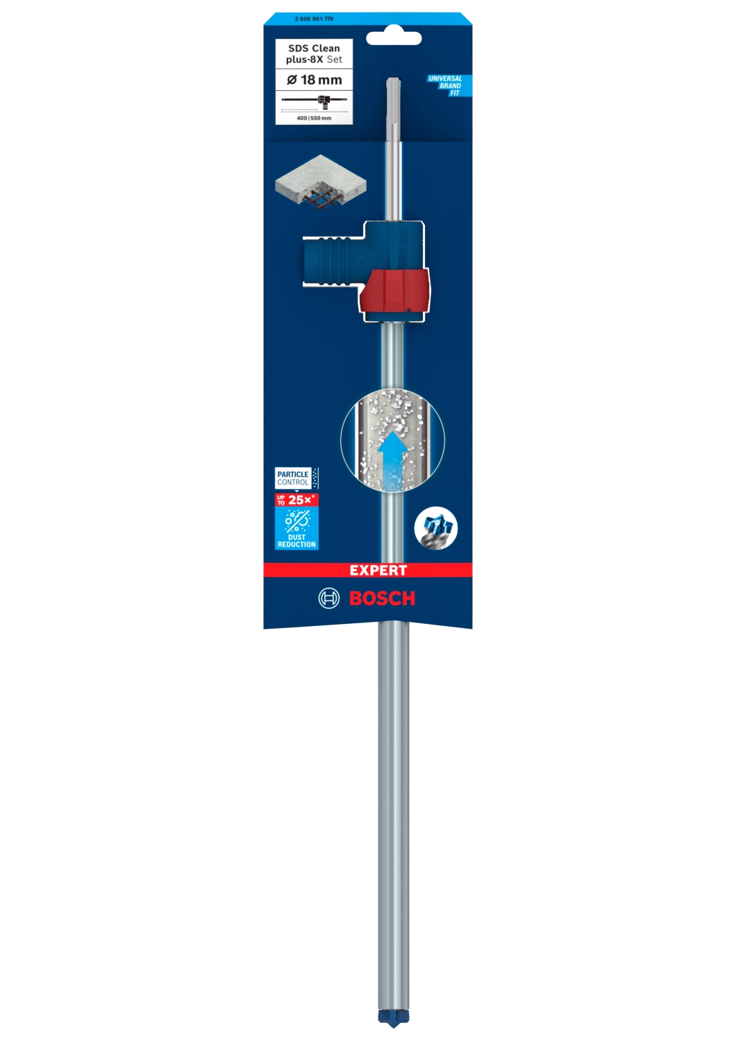 Bosch 2608901779 EXPERT Foret à Marteau SDS Clean SDS plus-8X - 18x400x550mm avec connecteur-image