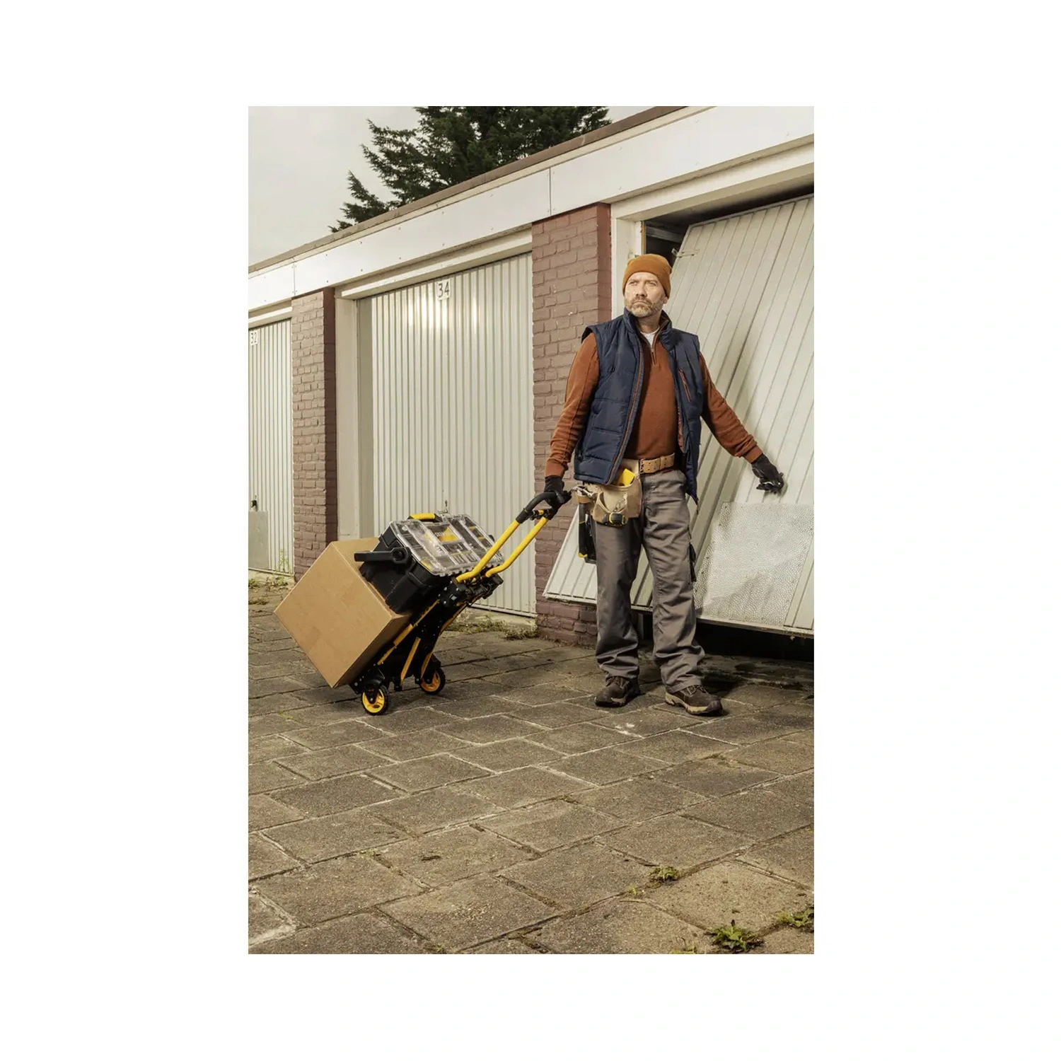Stanley SXWTD-FT585 2-in-1 Steekwagen - Inklapbaar - 70/137kg + SY660L Werkhandschoenen - Maat L