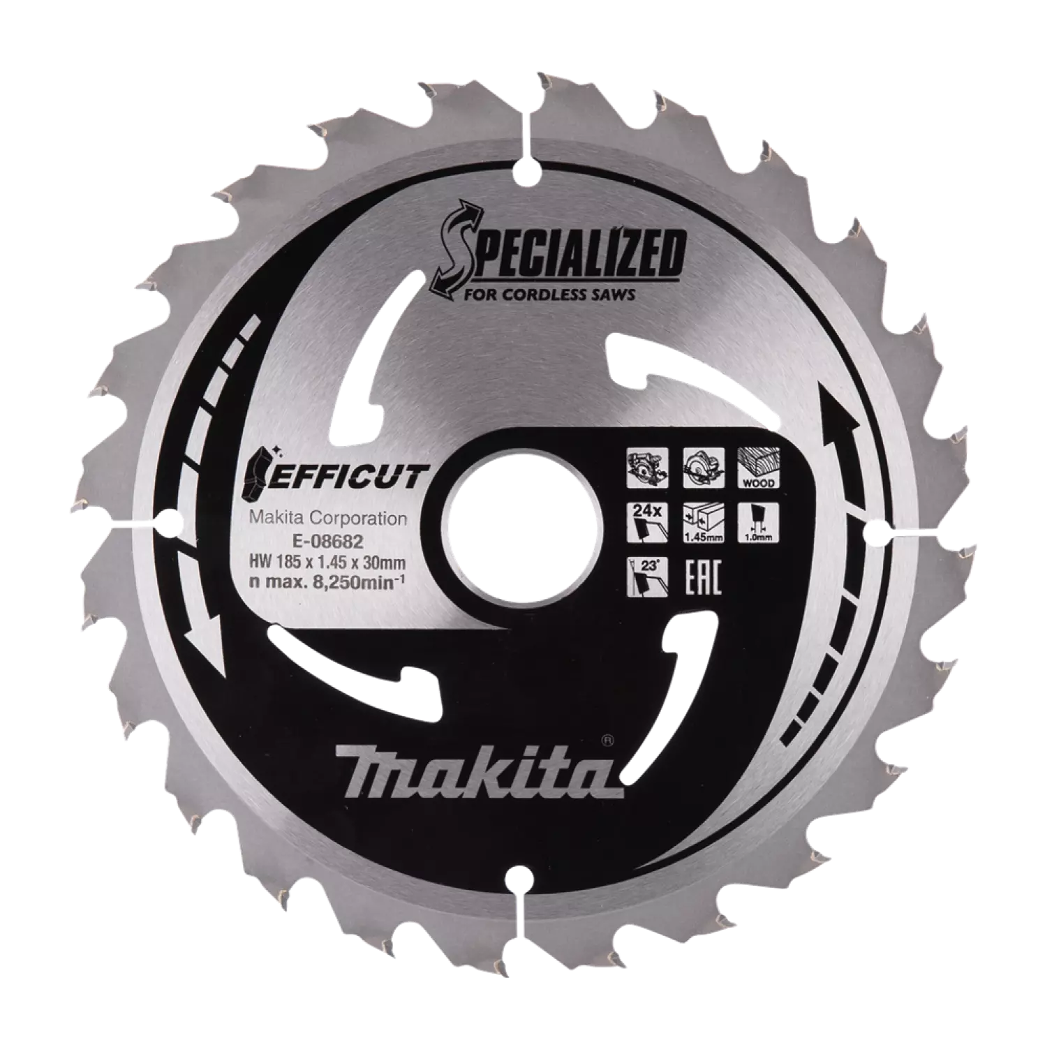 Makita E-08682 Cirkelzaagblad - Efficut - 185x30x24T - Hout-image