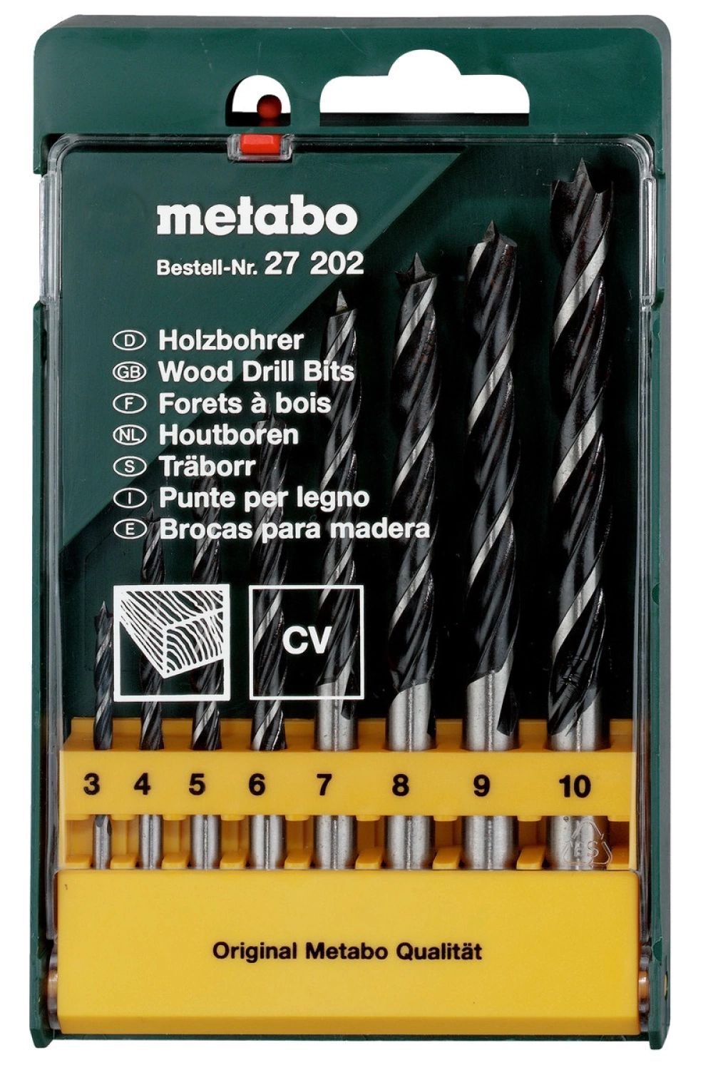 Metabo 627202000 Jeu de 8 mèches à bois en cassette - 3-10mm-image