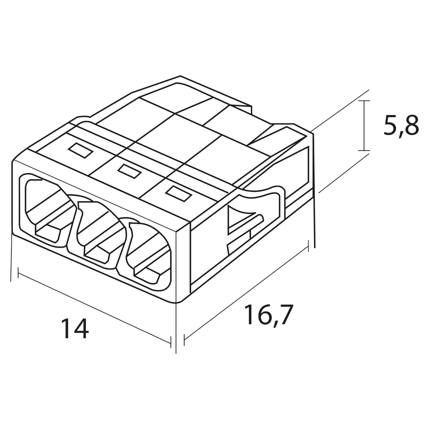 Wago 2273-203 Connecteur de câble 3 pôles - transparent/orange (30 pièces)-image