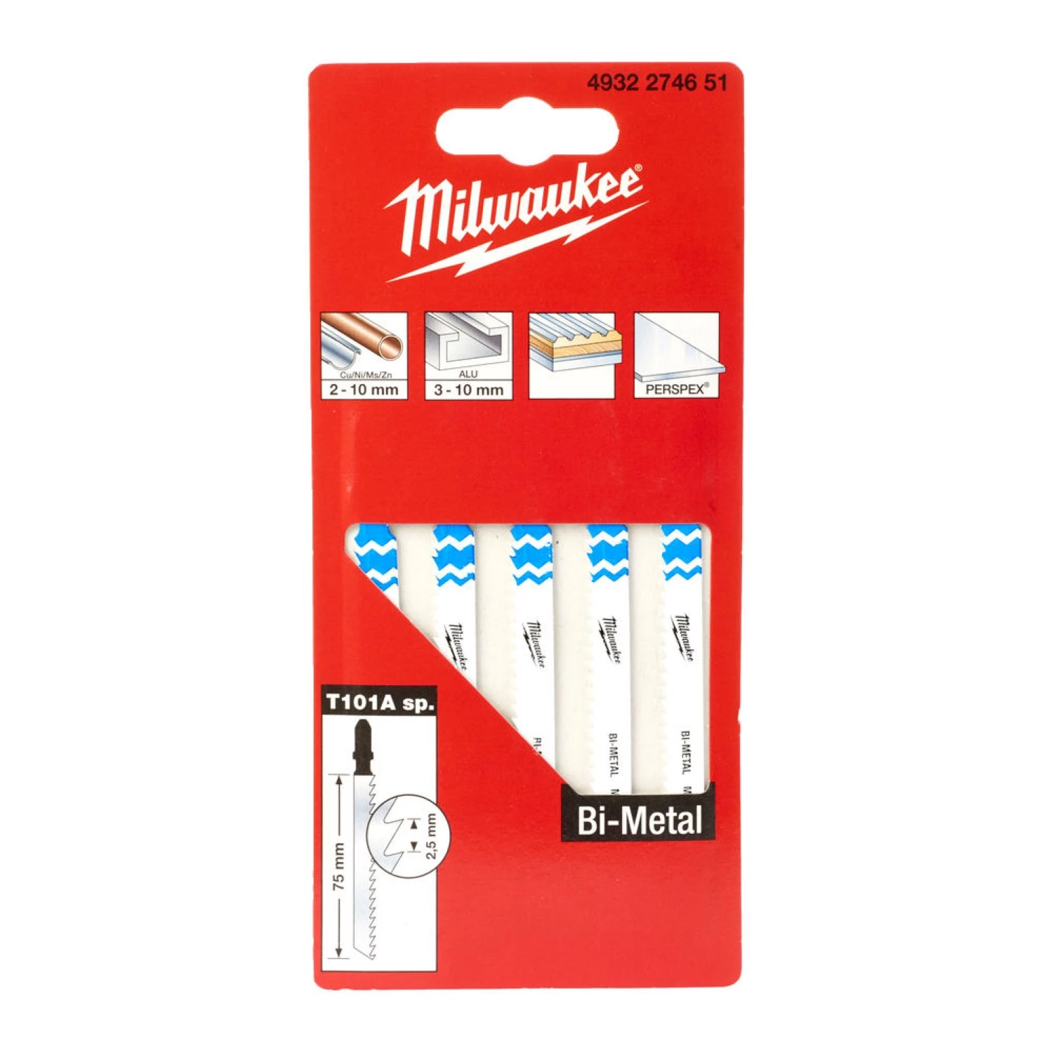 Milwaukee 4932274651 Lame de scie sauteuse T 101 A Special (5 pièces)-image