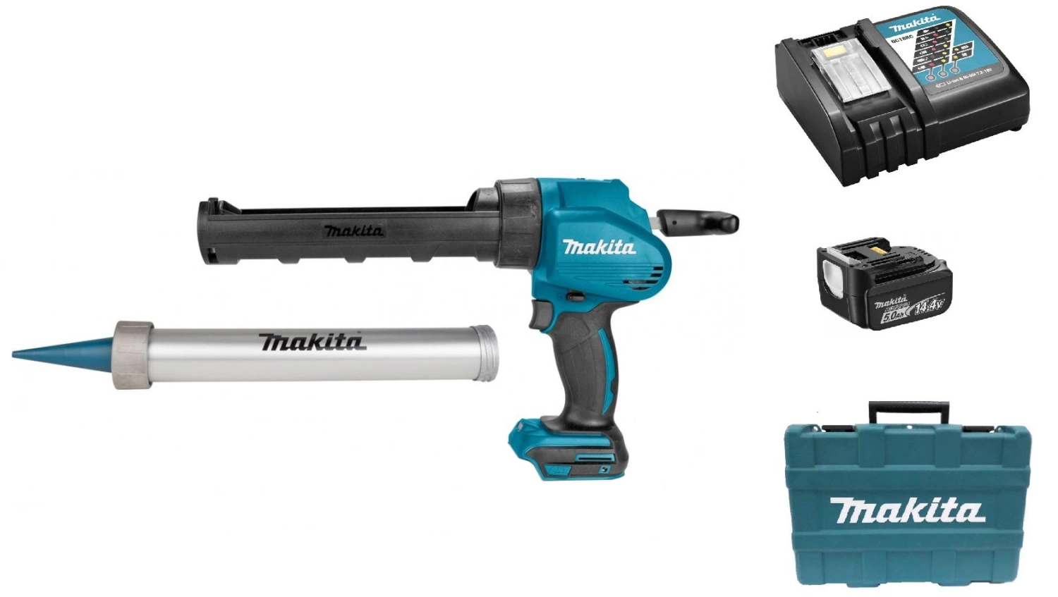 Makita DCG140RTX Pistolet à colle sans-fil - 14,4V Li-ion - Batterie (1x 5,0 Ah) - Coffret & support cartouche inclus-image