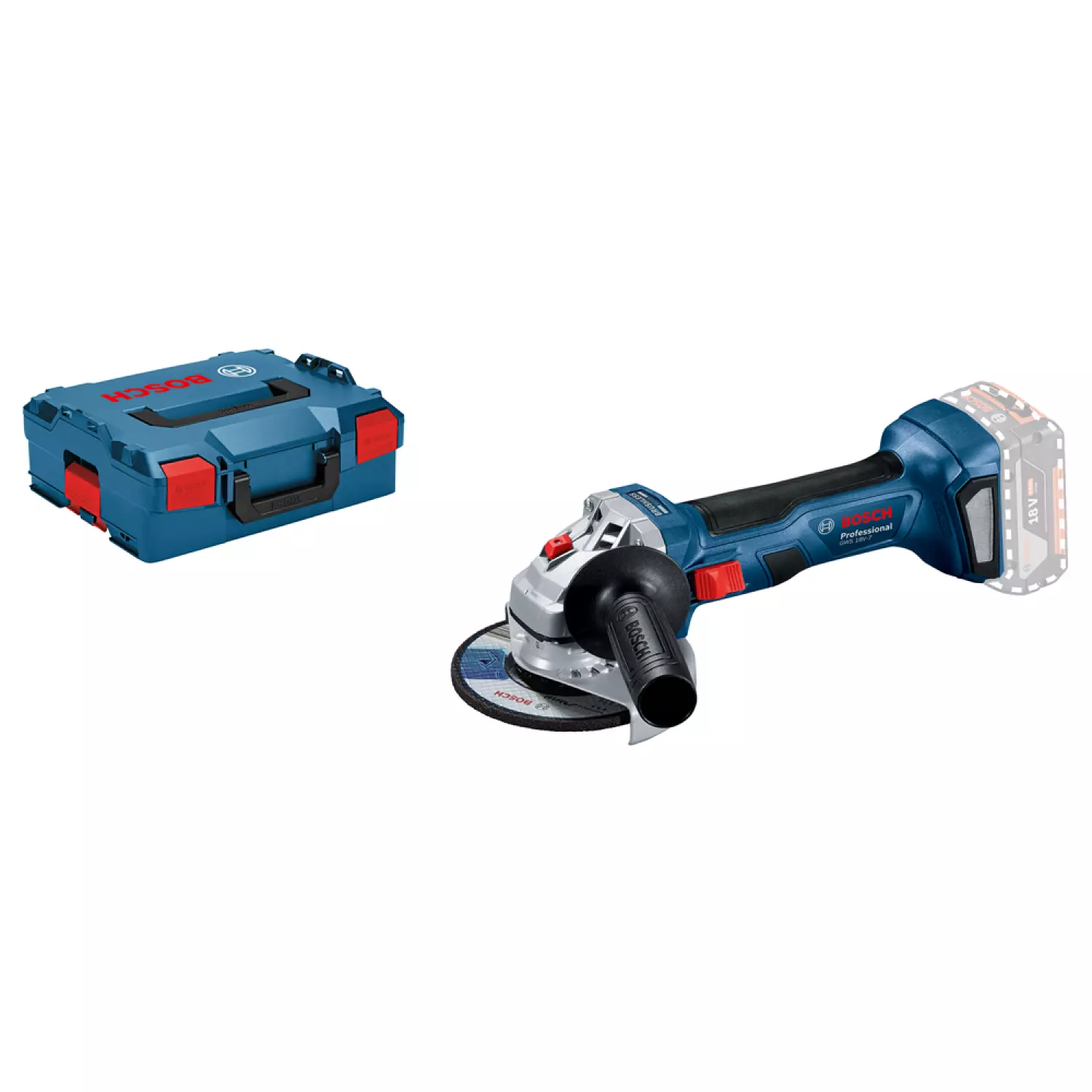 Bosch GWS 18V-7 Meuleuse d'angle sans fil - 18V Li-ion - L-Boxx - 125 mm -brushless - Machine seule-image