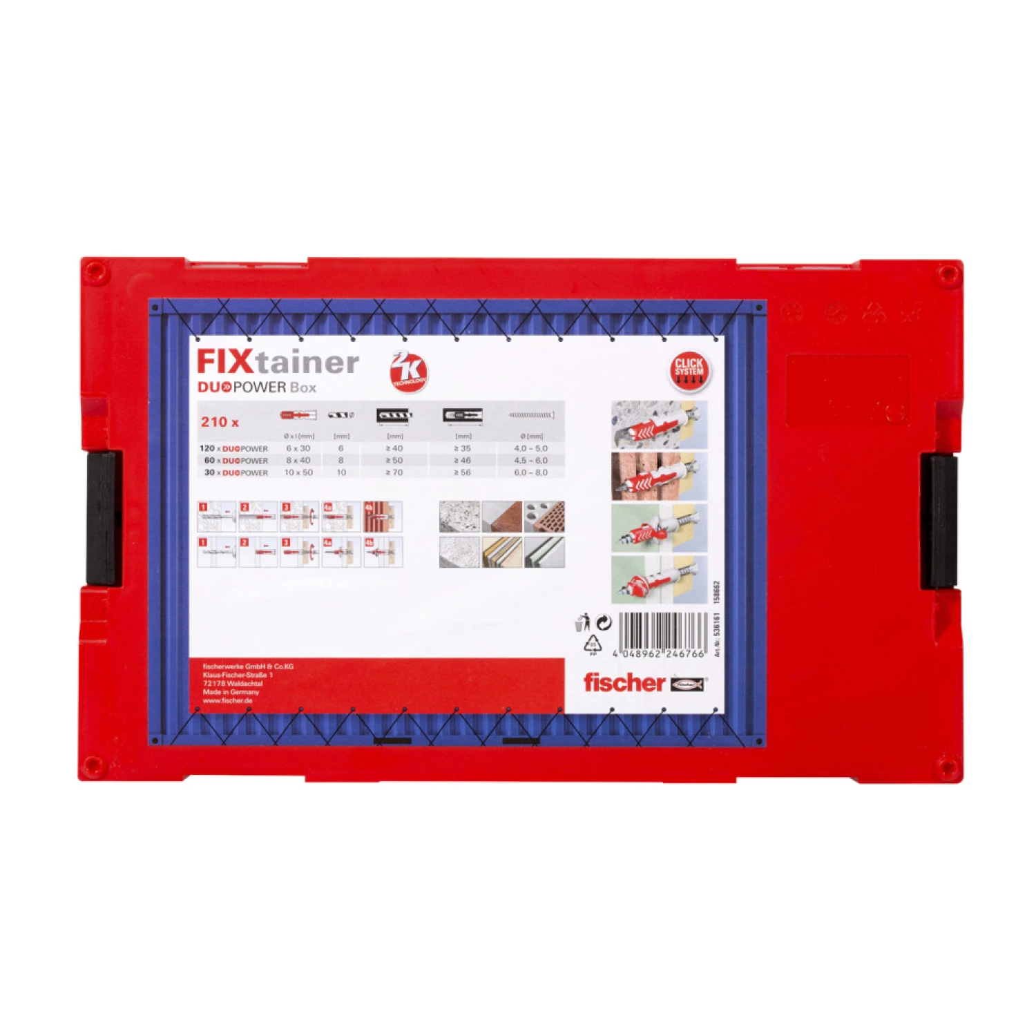 Fischer 536161 - Fischer FixTainer - Chevilles tous matériaux Fischer DuoPower (210pcs) FixTainer DuoPower-image