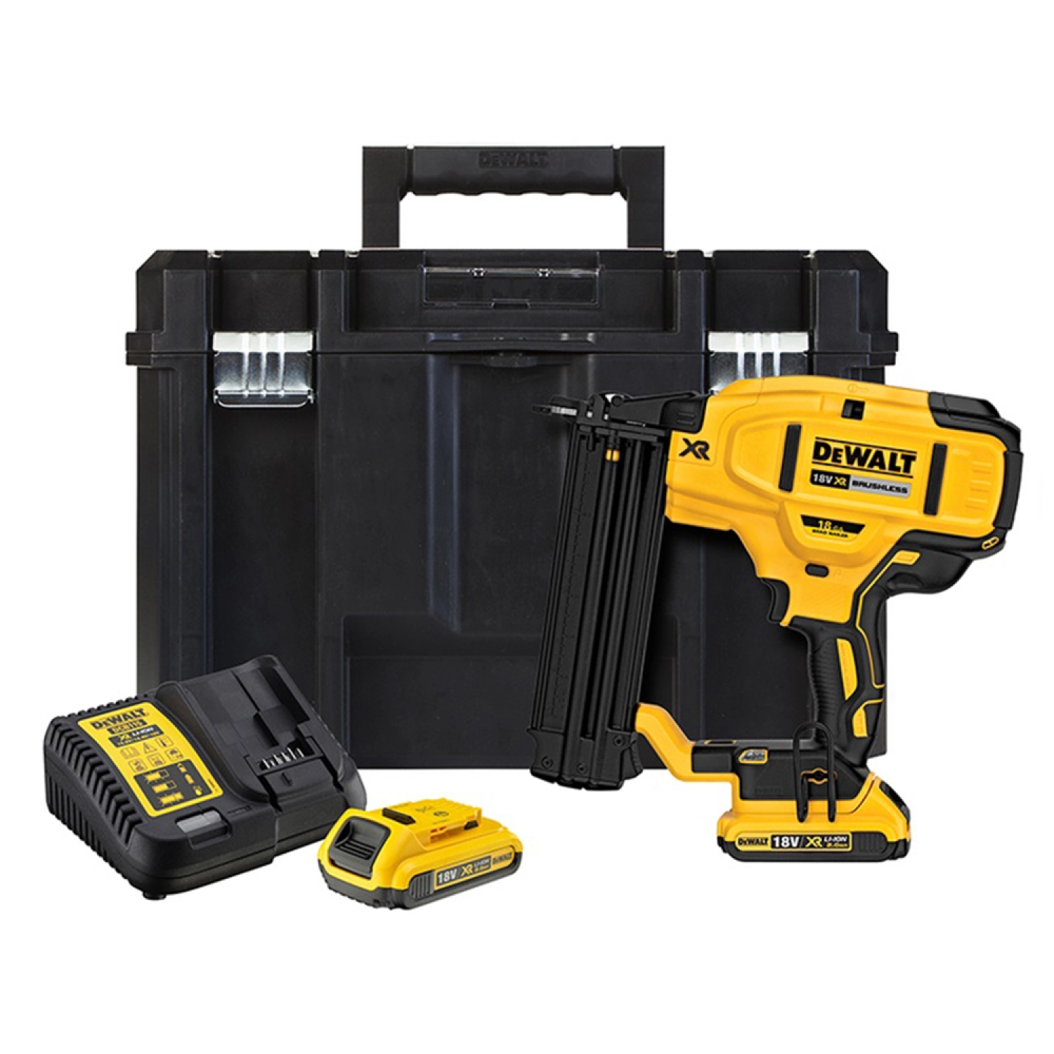 DeWALT DCN680D2-QW 18V Li-ion XR accu afwerktacker set (2x 2.0Ah) in TSTAK - 15-54mm - 18 Gauge - koolborstelloos-image