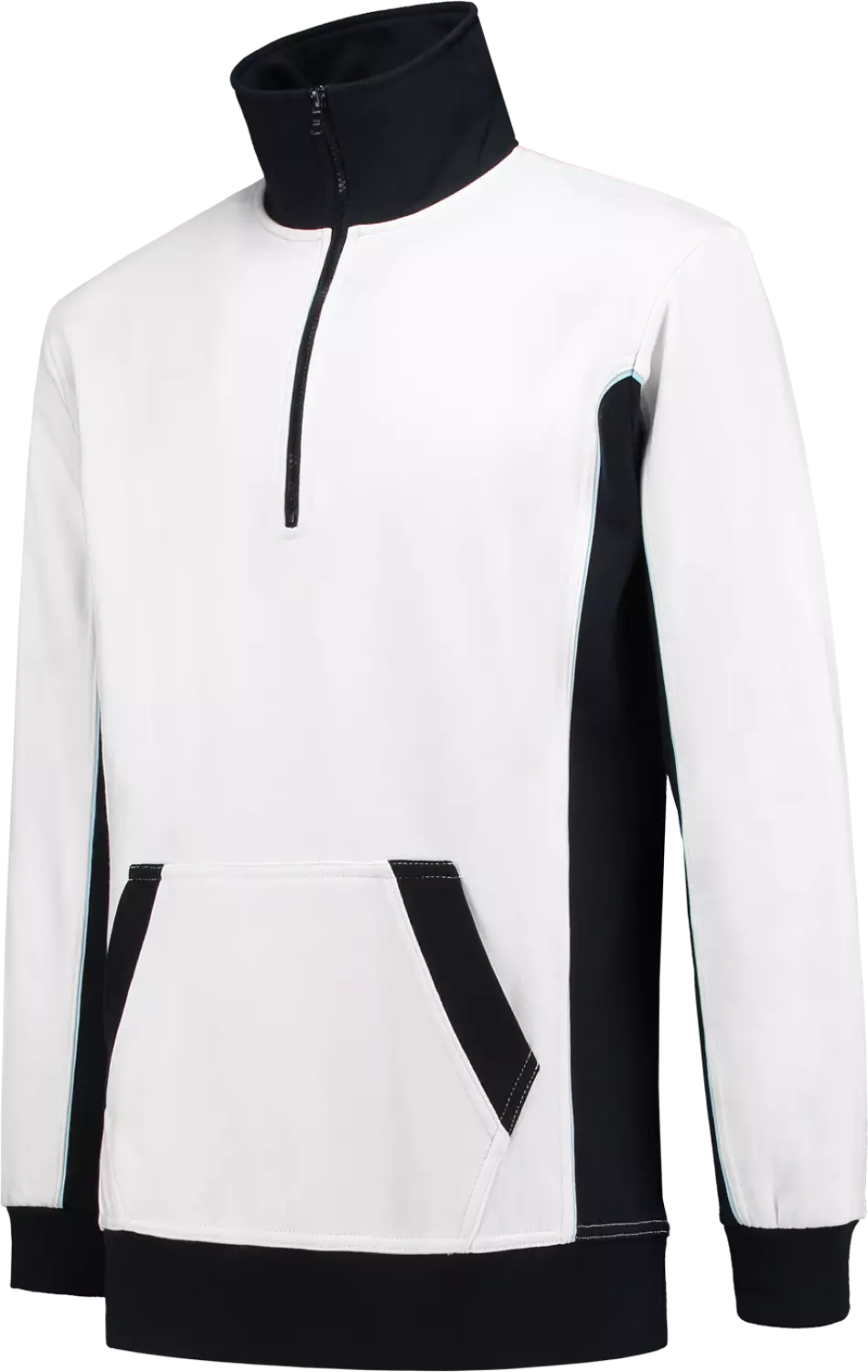 Workman 2701 Zipper Sweater - Blanc / Bleu marine - XL-image