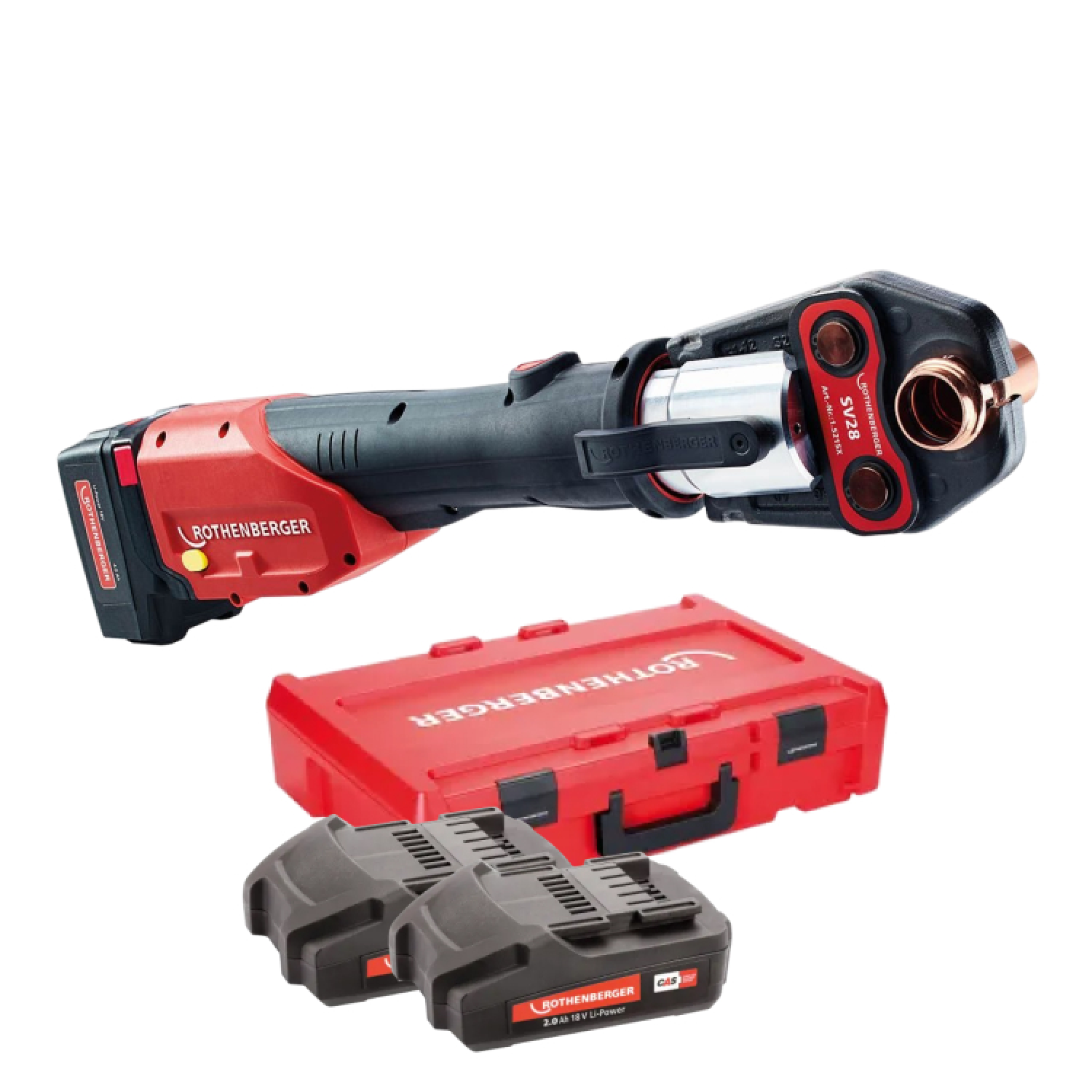 Rothenberger Romax 4000 Basic 18V Li-ion accuperstang set (1x 2.0Ah + 1x 4.0Ah accu) in koffer-image