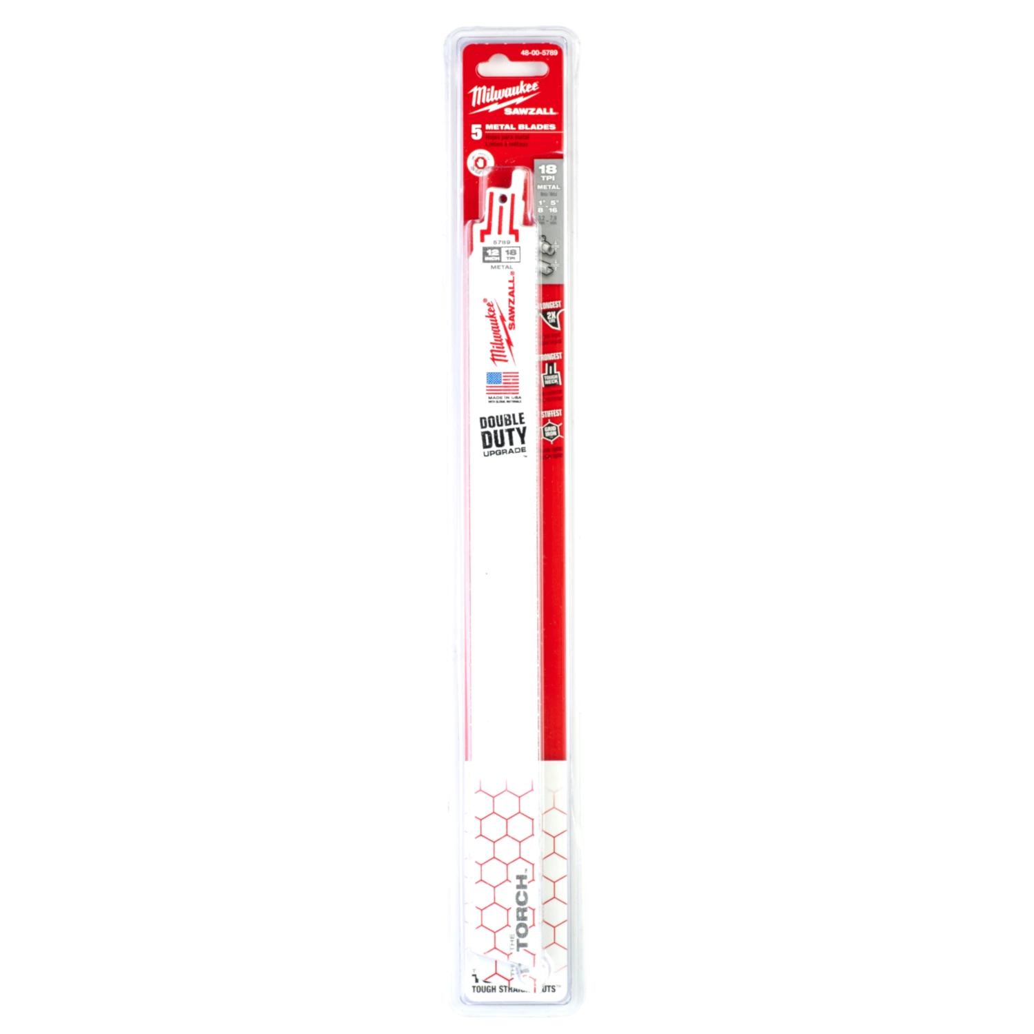 Milwaukee 48475789 Lame de scie alternative Sawzall TORCH - 300 x 18TPI - métal - 5 pcs.-image