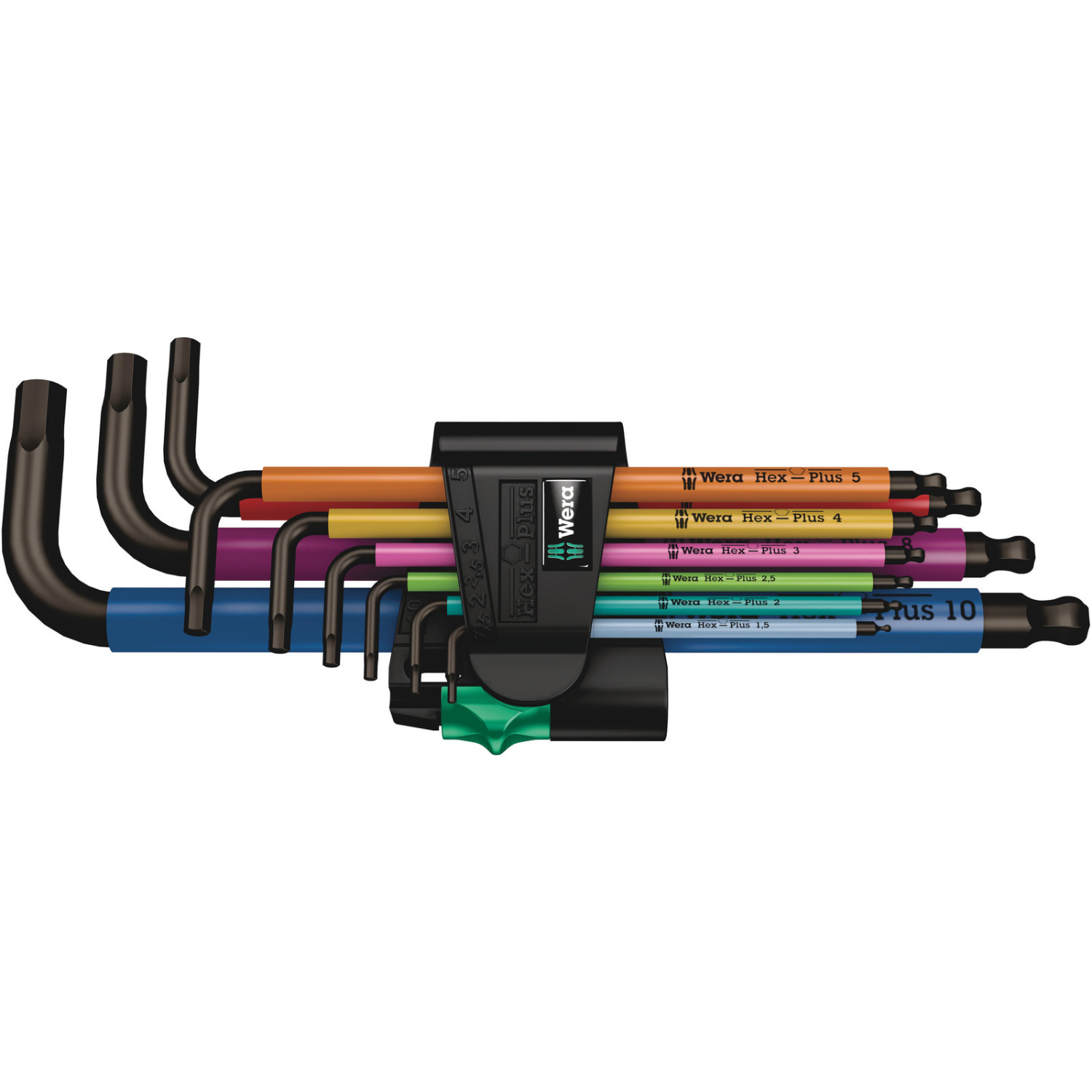 Wera 950/9 Hex-Plus Multicolour 1 Jeu de clés mâles coudées, syst. métrique, BlackLaser, 9 pièces-image