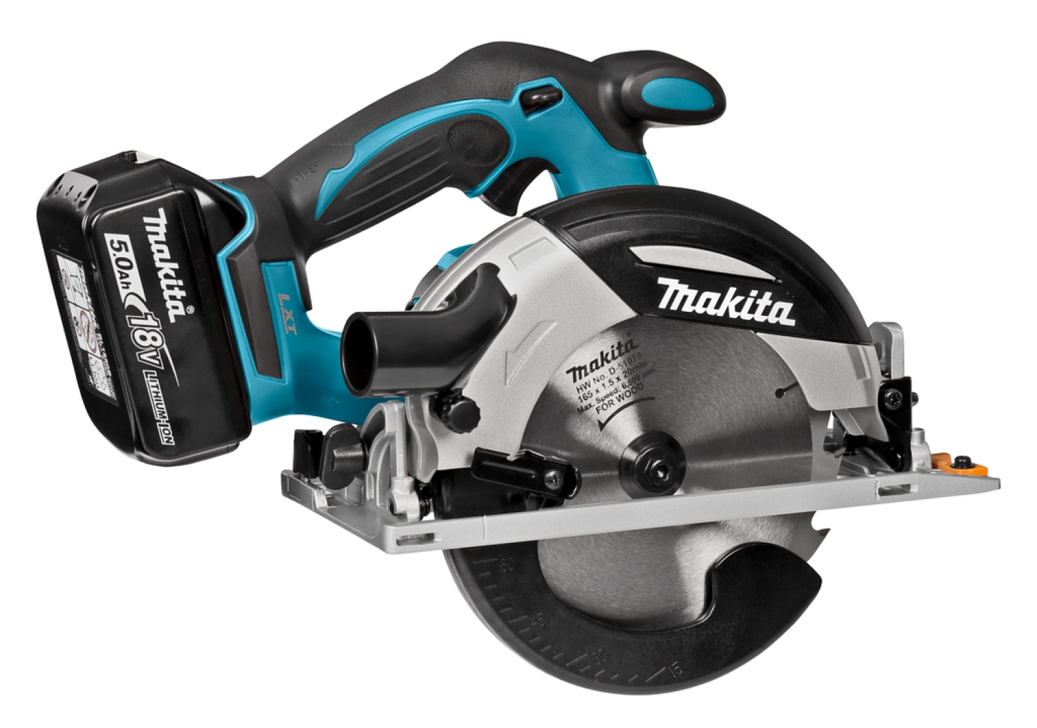 Makita DHS630RTJ Scie circulaire à batteries 18V Li-Ion set (2x batterie 5,0Ah) dans MAKPAC - 165mm-image