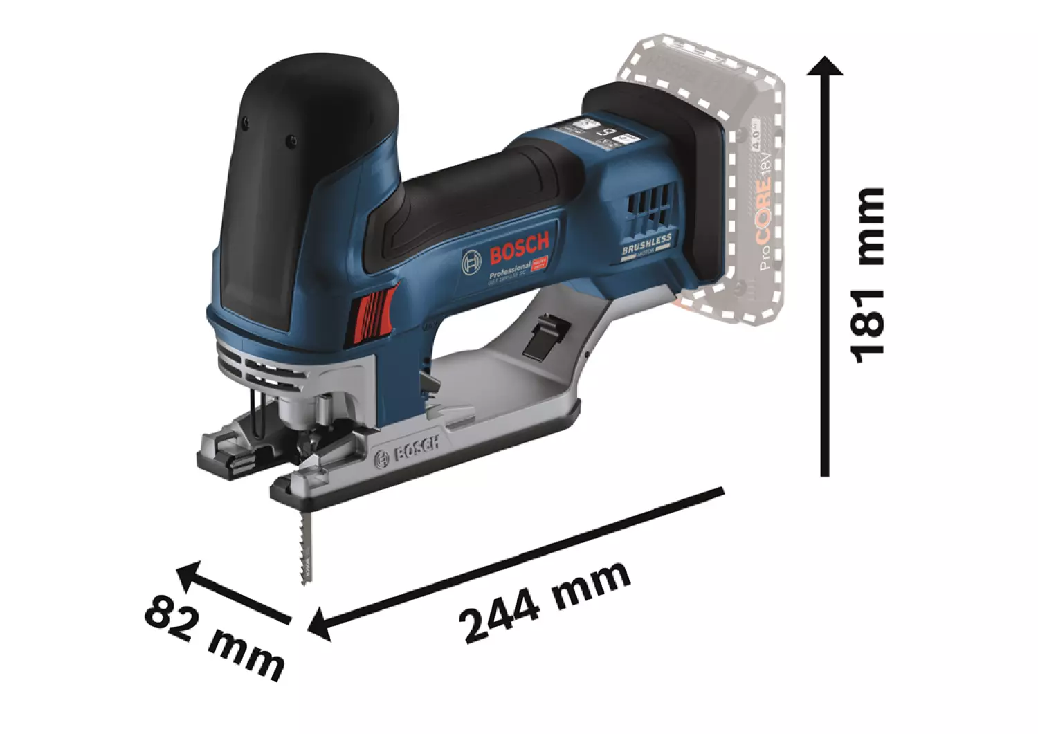 Bosch GST 18V-155 SC 18V Li-ion Accu decoupeerzaag set (2x 4.0Ah) in L-Boxx - 360° grip - 3800 tpm-image