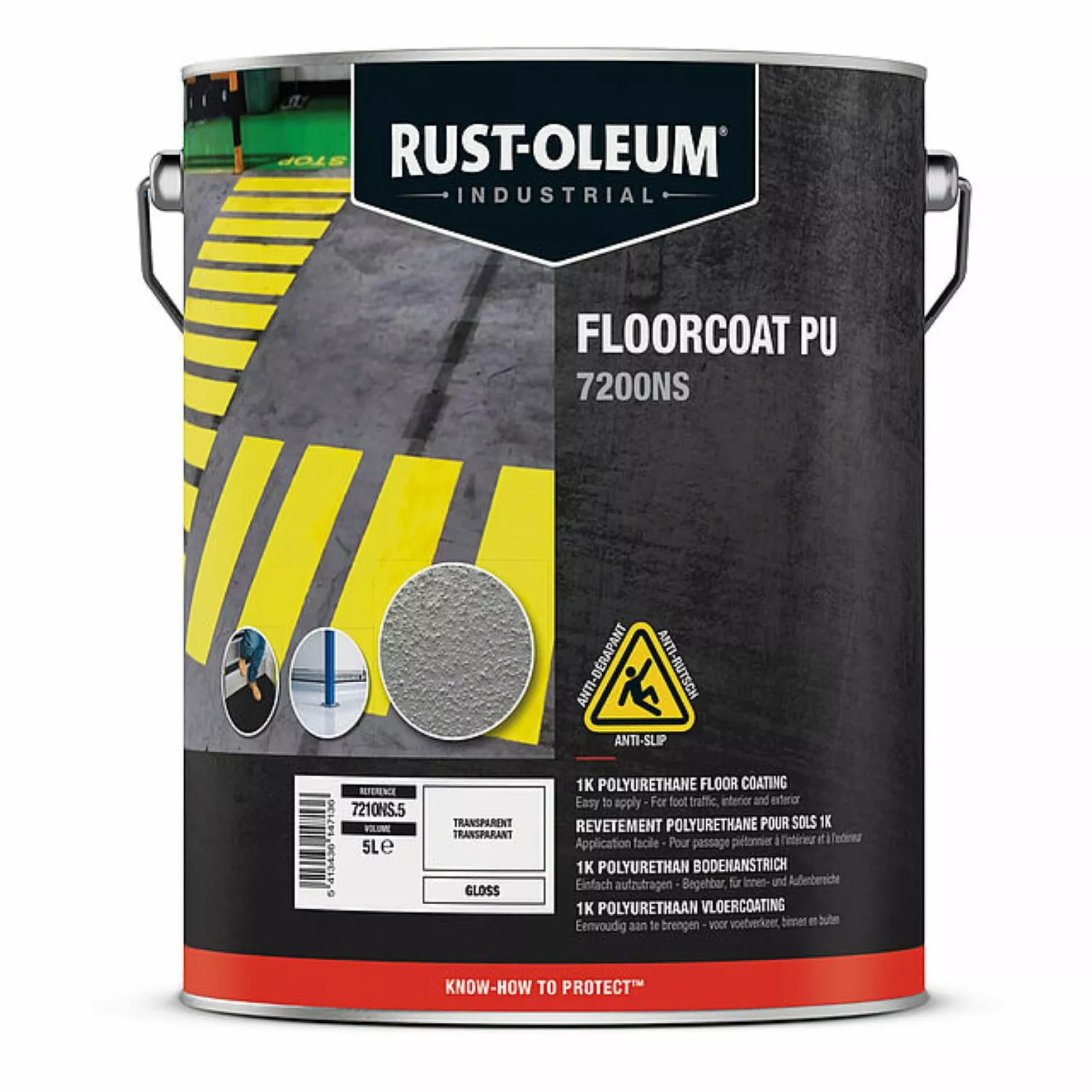 Rust-Oleum 7200NS Floorcoat PU - AntiSlip - Gitzwart - 5L-image