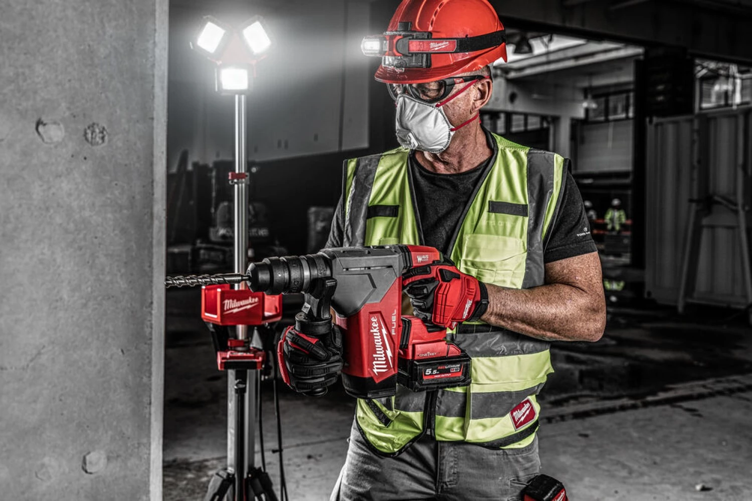 Milwaukee M18 ONEFHPX-802X 18 V Li-ion batterie SDS-plus marteau combiné (2x 8,0 Ah batterie) dans un coffret HD - 5,0 J-image
