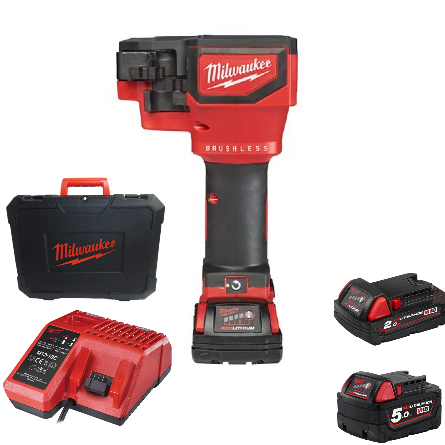 Milwaukee M18 BLTRC-522X 18V Li-Ion accu draadeindknipper set (1x 5.0Ah + 1x 2.0Ah accu) in HD-Box - koolborstelloos-image