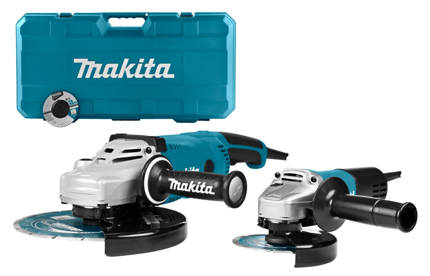 Makita DK0054X1 Haakse slijper combiset (GA9020R / 9558NB) + 2 diamantschijven in koffer - 2200W / 840W - 230 x 125mm-image