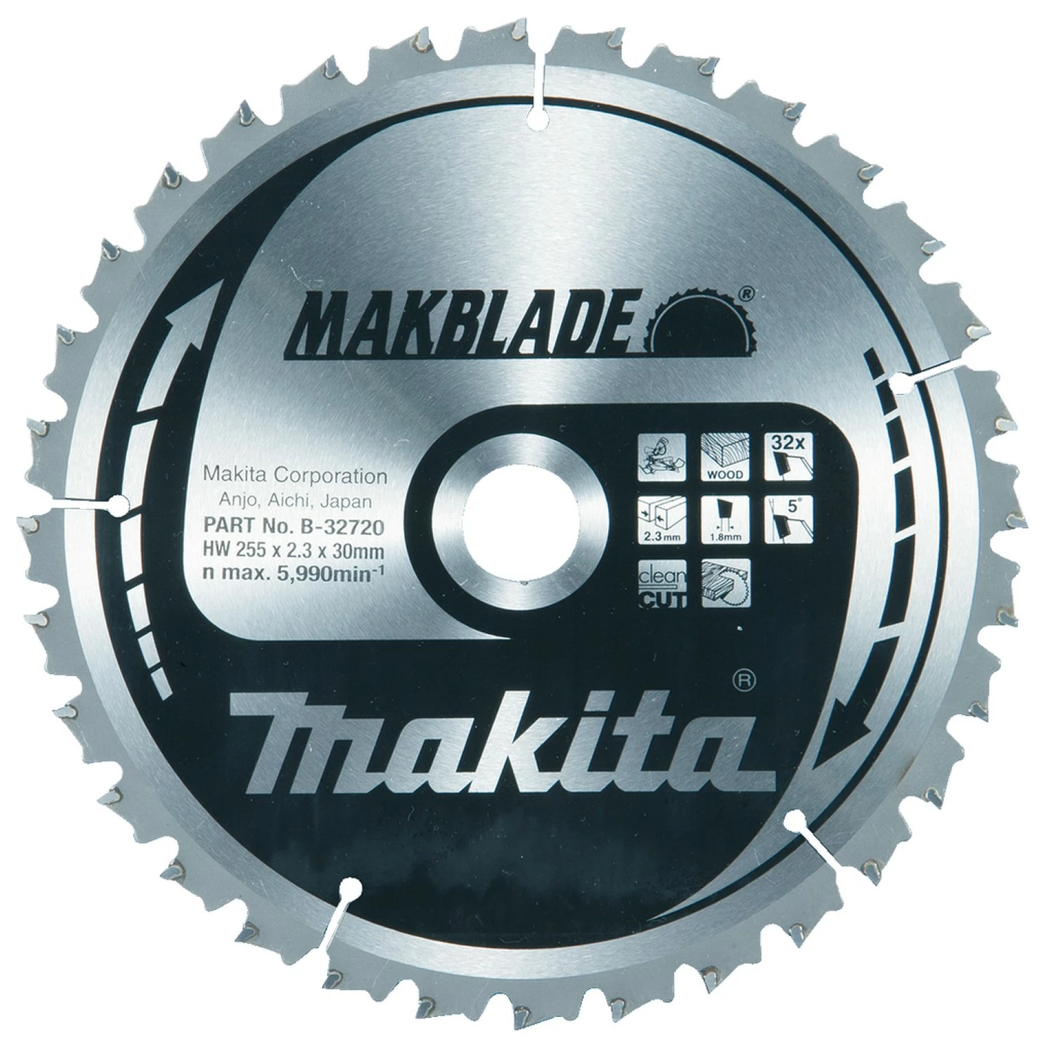 Makita B-32720 Lame de scie à tronçonner Bois - 255x30x2,3mm 32T-image