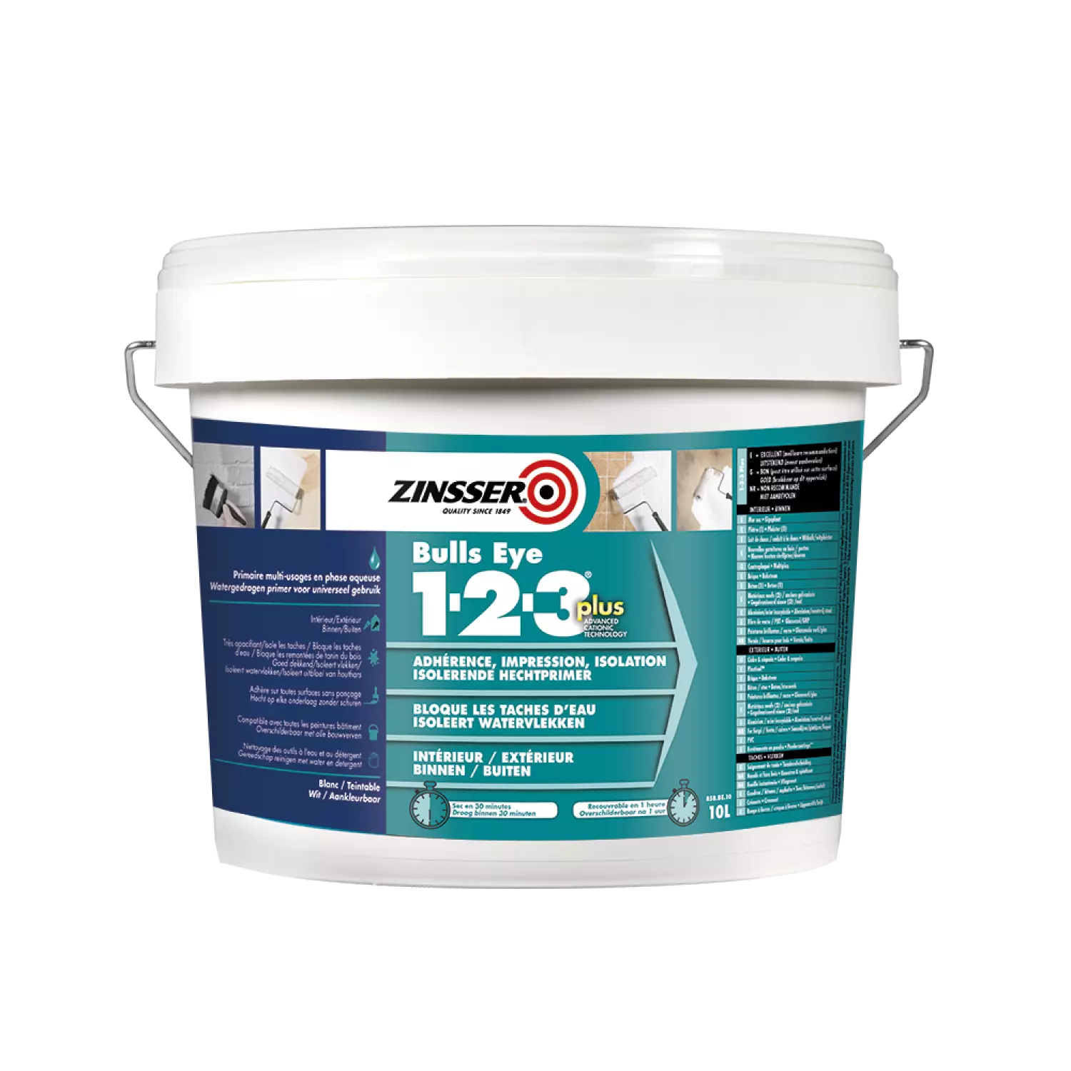 Zinsser Bulls eye 1-2-3 Plus - primaire - Blanc  - 10L-image