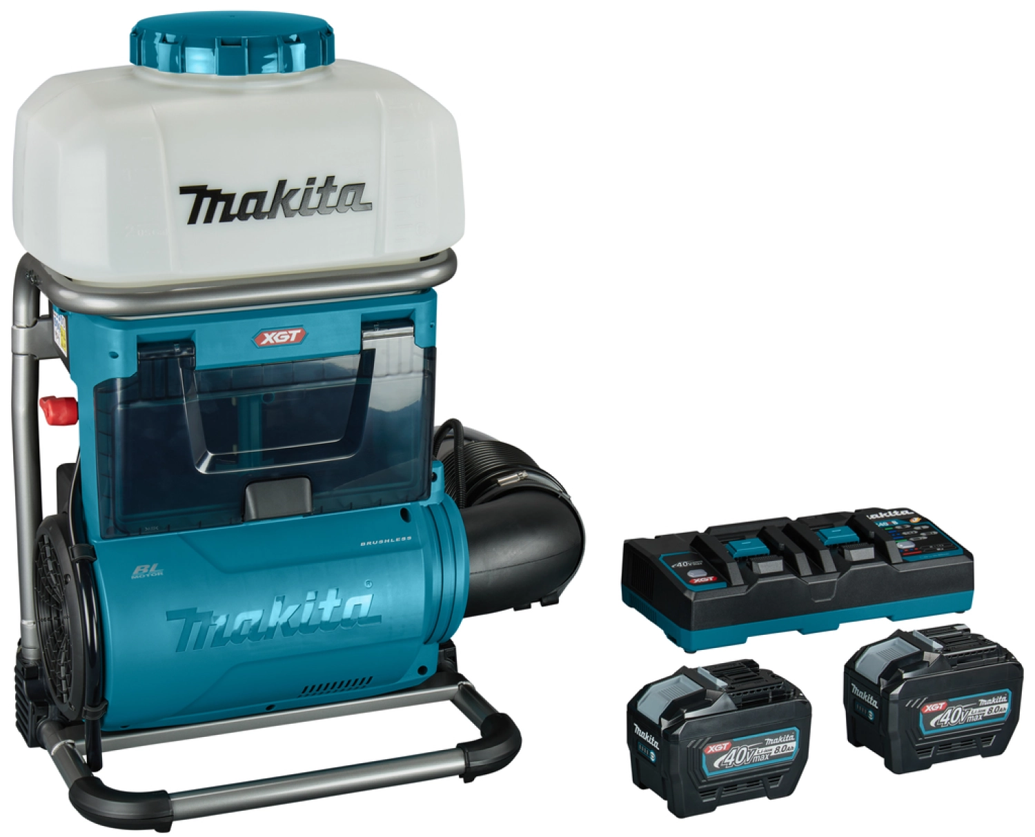 Makita PM001GL202 XGT 40 V Max Li-ion accu Rugnevelspuit set (2x 8,0 Ah accu)  - 15L-image