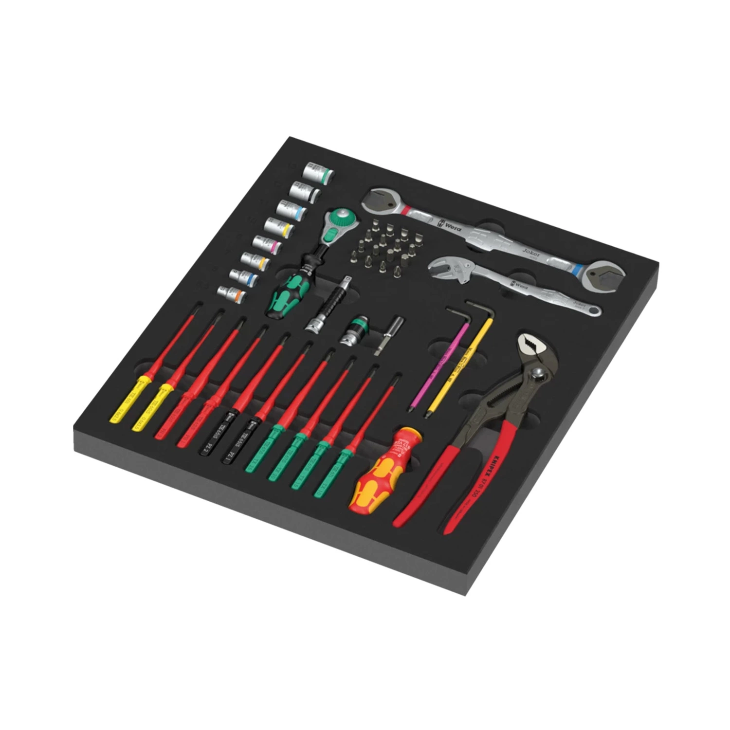 Wera 05150153001 9753 Kraftform Kompakt Service Set 1, jeu d'outils dans un insert en mousse - 45 pièces-image