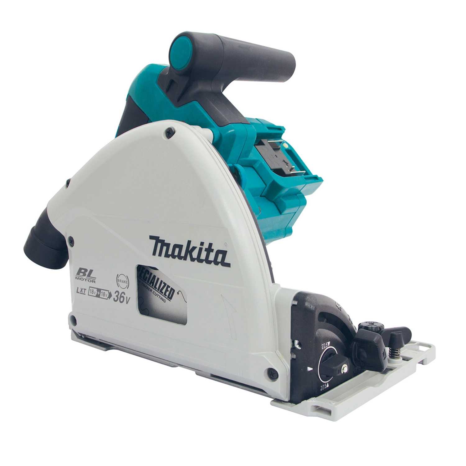 Makita DSP600PT2J1 36V (2x 18V) Li-Ion accu Invalzaag set (2x 5,0Ah accu) in Mbox incl. geleiderail - 165 x 20 mm - koolborstelloos-image