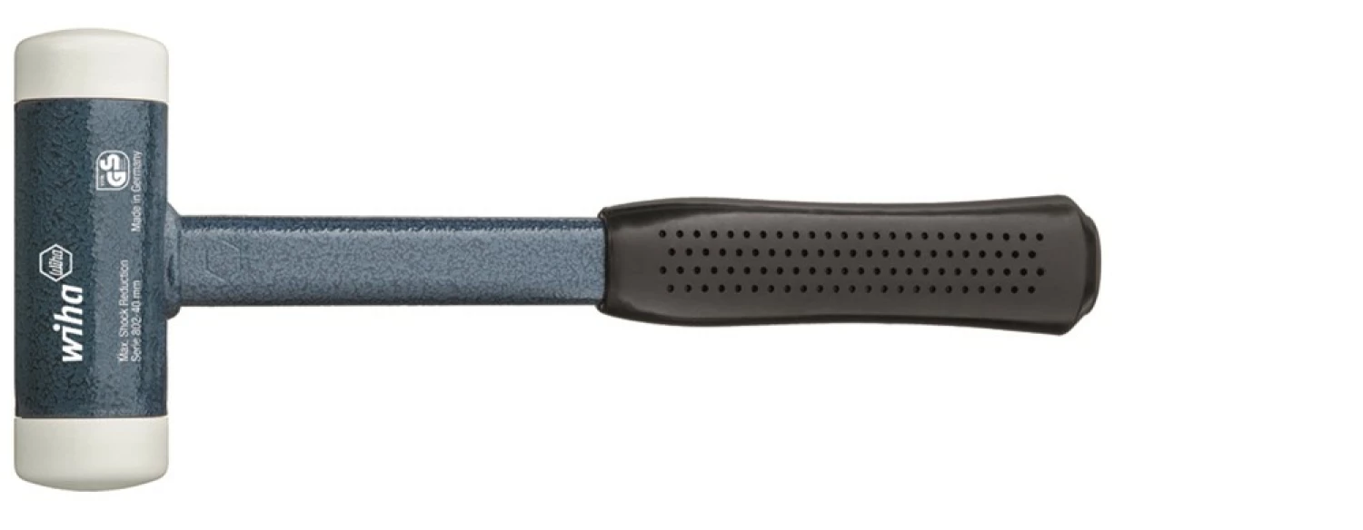 Wiha 26613 Massette Safety avec embouts ronds mi-souples et durs avec manche en hickory - embout de massette rond - 50 mm-image