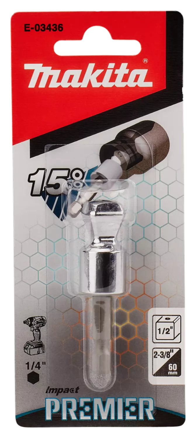 Makita E-03436 Adaptateur de douille 1/4" 1/2" XTT Impact Premier-image