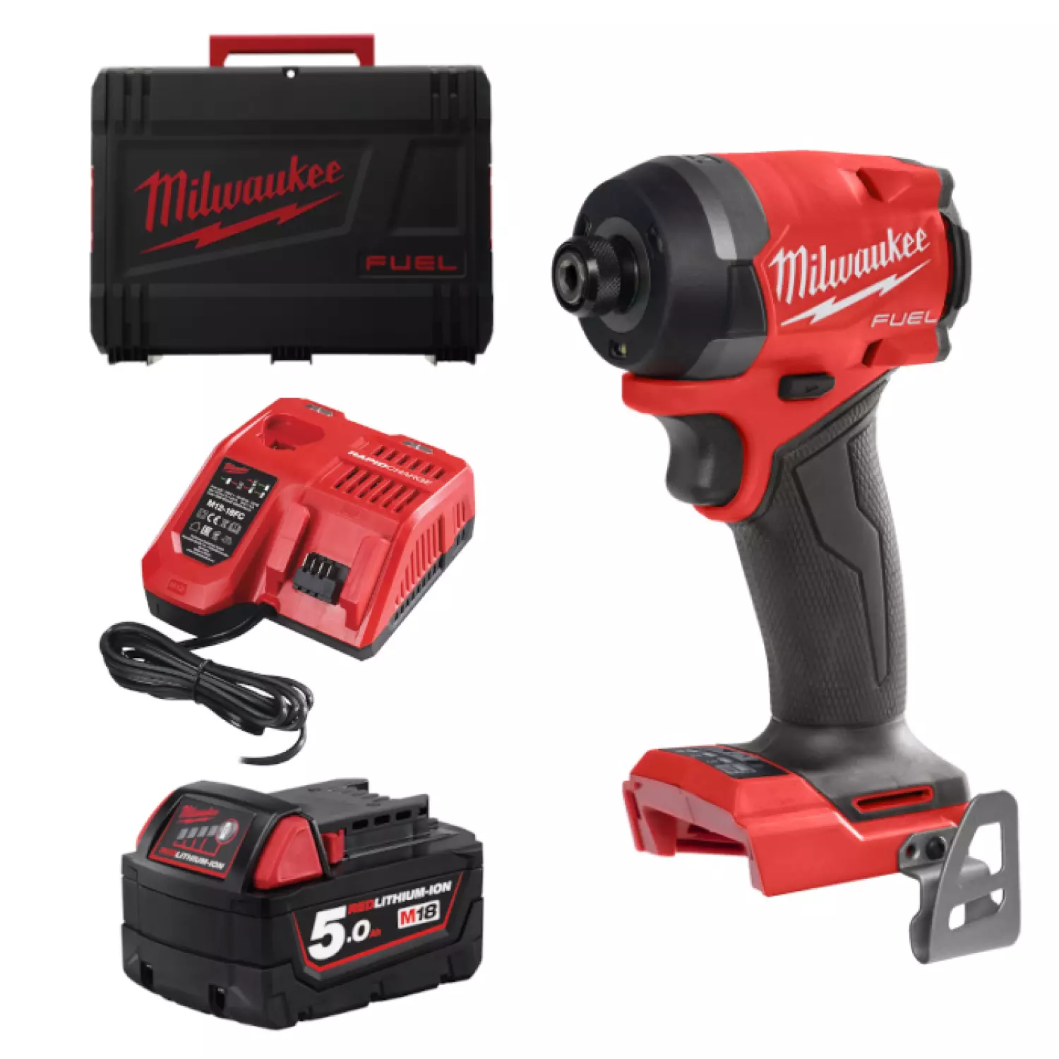 Milwaukee M18 FID3-502X 18V Li-Ion accu slagschroevendraaier set  (2x 5.0 Ah accu) in HD Box - 226 Nm - 18V-image