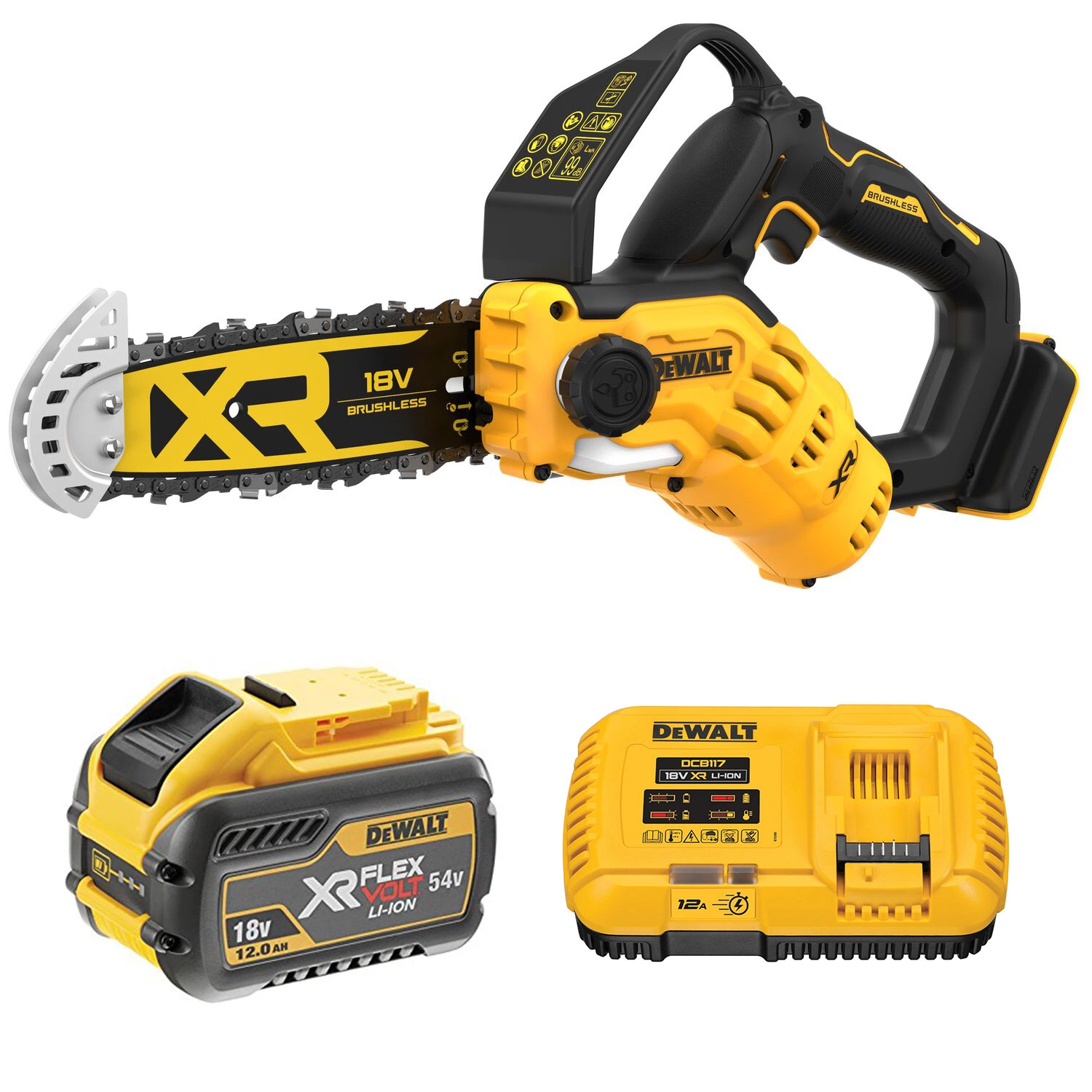 DeWALT DCMPS520P1 18V XR Li-Ion Kit de scie à élaguer (1x batterie 5.0Ah) - 200mm-image