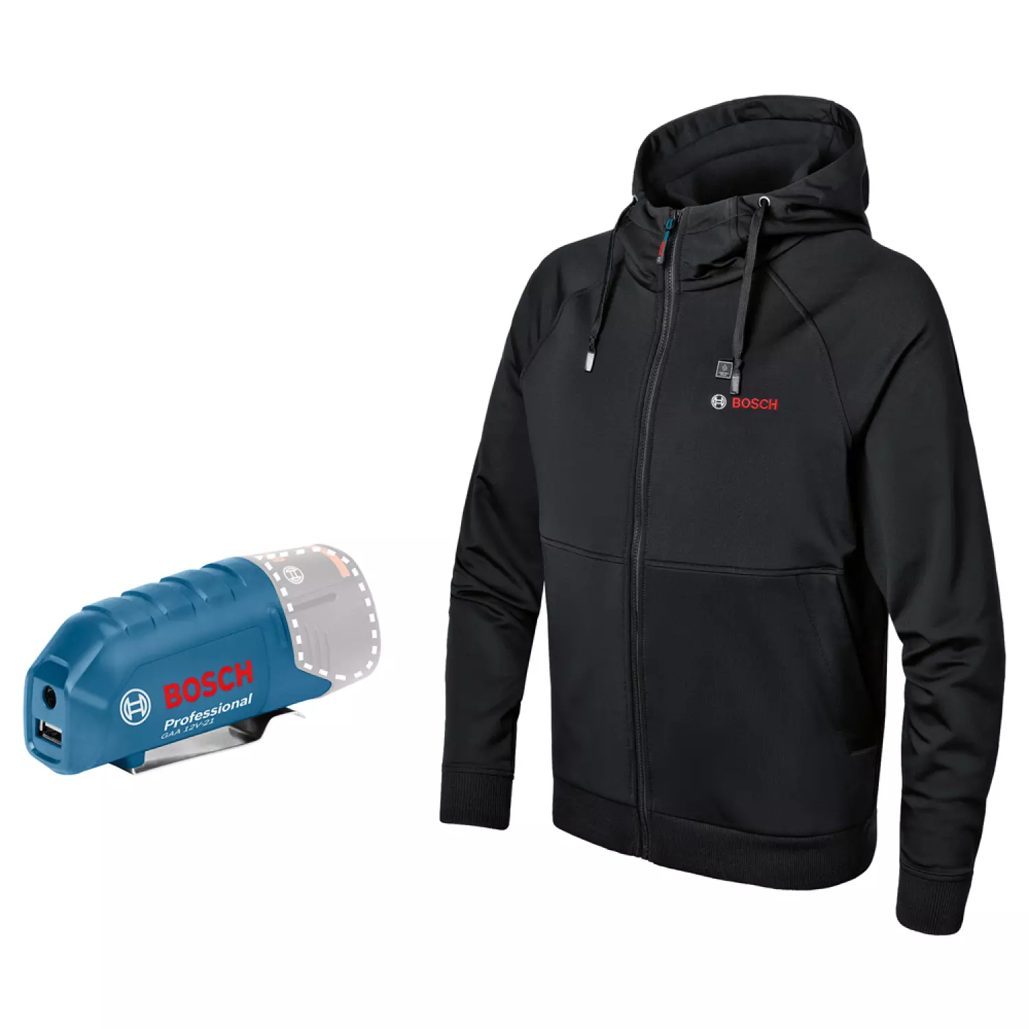 Bosch 06188000ES - Pull à capuche chauffée sans fil GHH 12+18V XA L