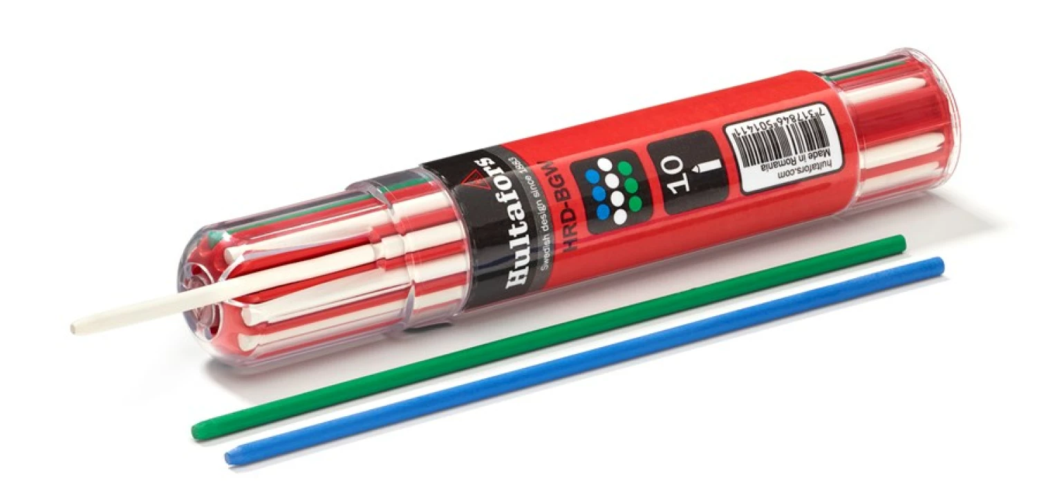 Hultafors HRD-BGW Markeerpotlood navulling (10st) - Blauw, Groen en Wit-image