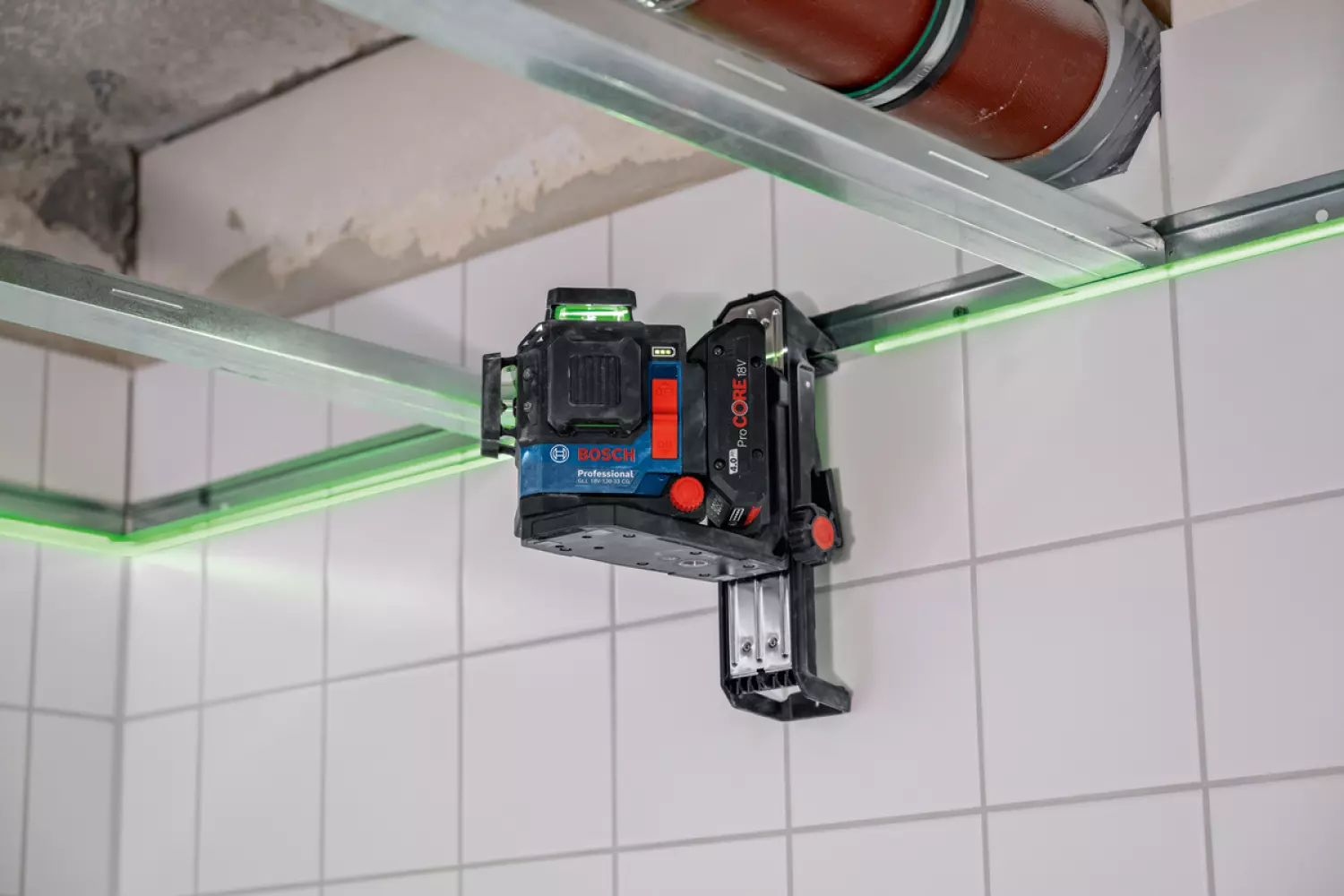 Bosch GLL 18V-120-33 CG 18V accu kruislijnlaser body in L-Boxx - groen - 3x 360-image