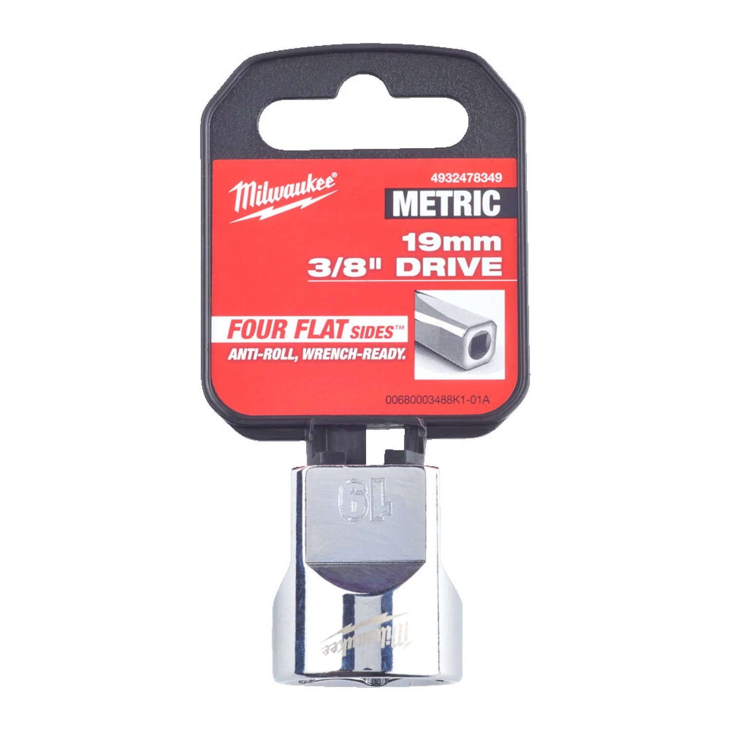 Milwaukee 4932478349 Embout - 3/8 » FOUR FLAT - 19mm-image