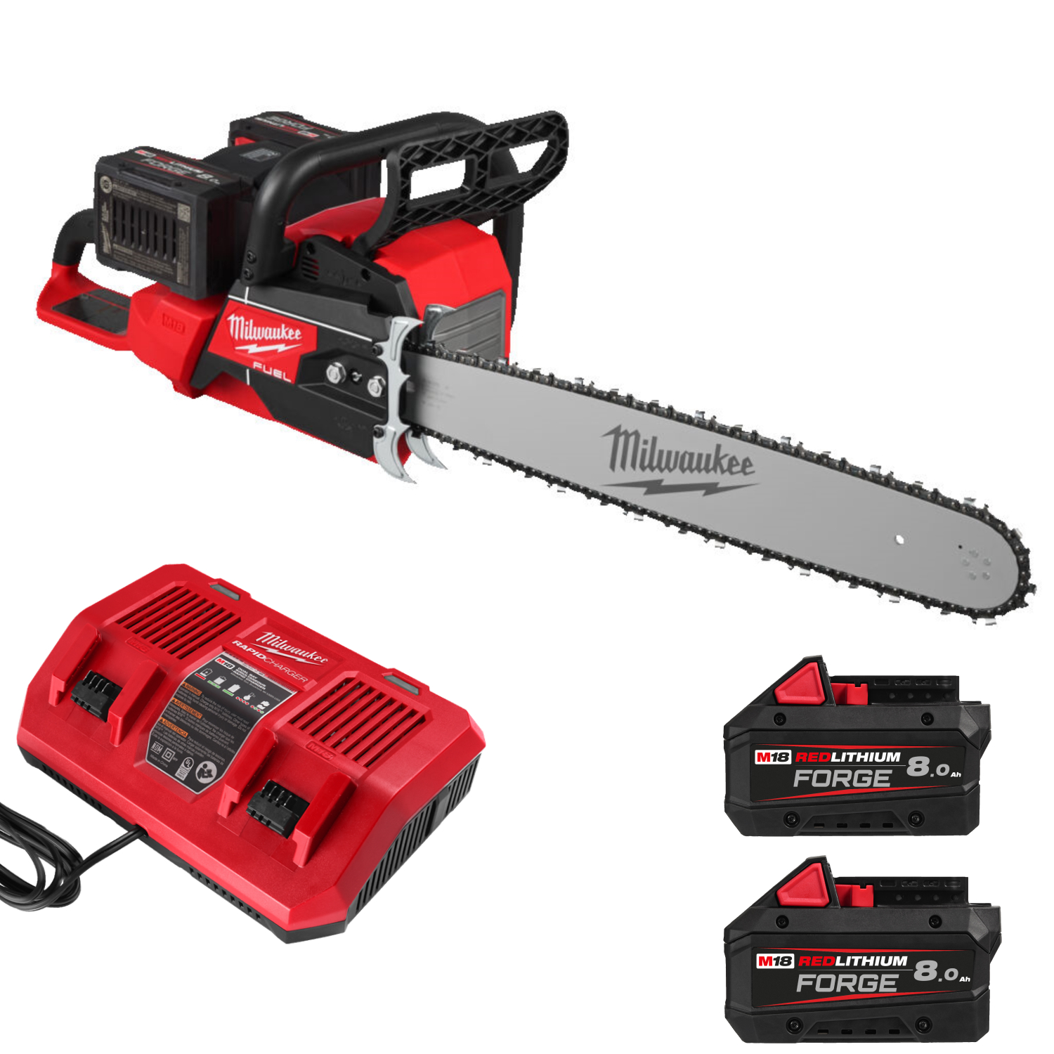 Milwaukee M18 F2CHS50-802 set de tronçonneuses sans fil (2x batterie 8.0 Ah) - 50cm-image