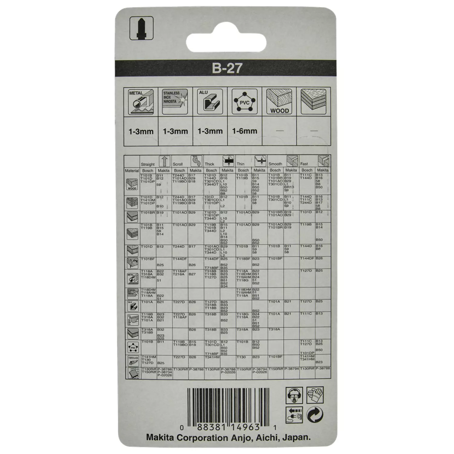 Makita A -85787 HSS Lame de scie sauteuse B27 - métal / aluminium / acier inoxydable (5 pcs)-image