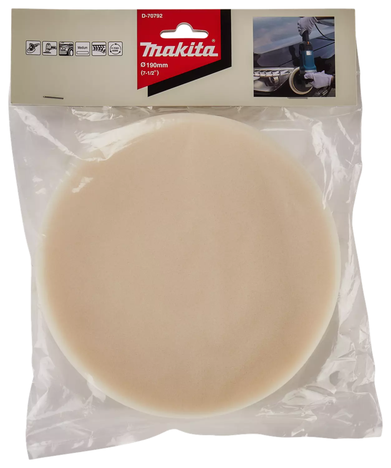 Makita D-70792 Spons wit - hard medium - 190mm-image