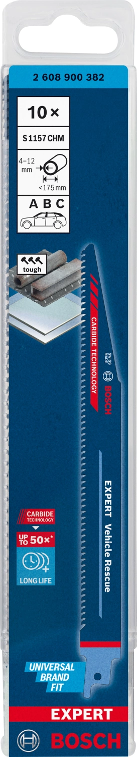 Bosch EXPERT S1157CHM Lame de scie sabre pour sauvetage de véhicules - 175 mm - acier (10 pièces)-image