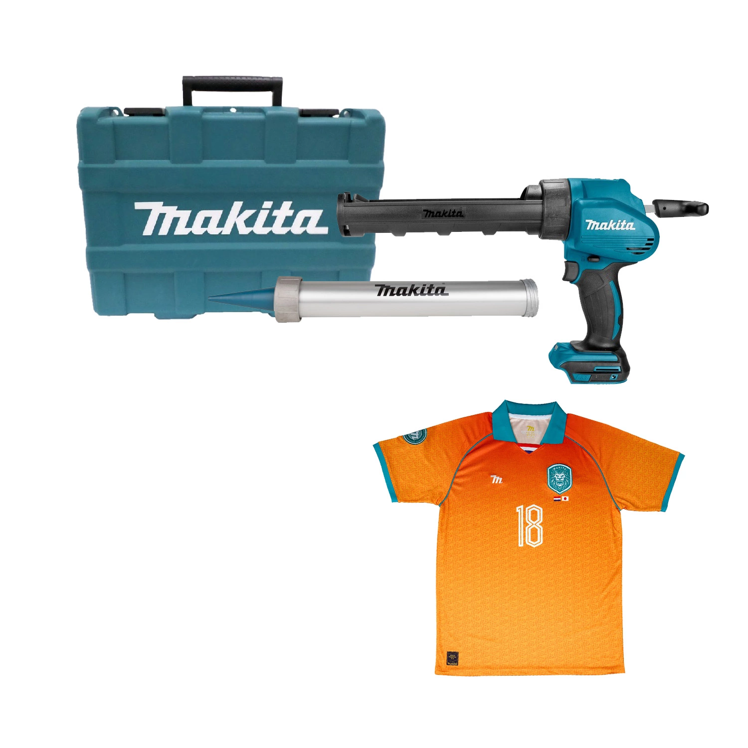 Makita DCG180ZXK 18V Li-Ion Accu lijm- en kitspuit body incl. kokerhouder- en worsthouder in koffer - met gratis Makita WK T-Shirt-image