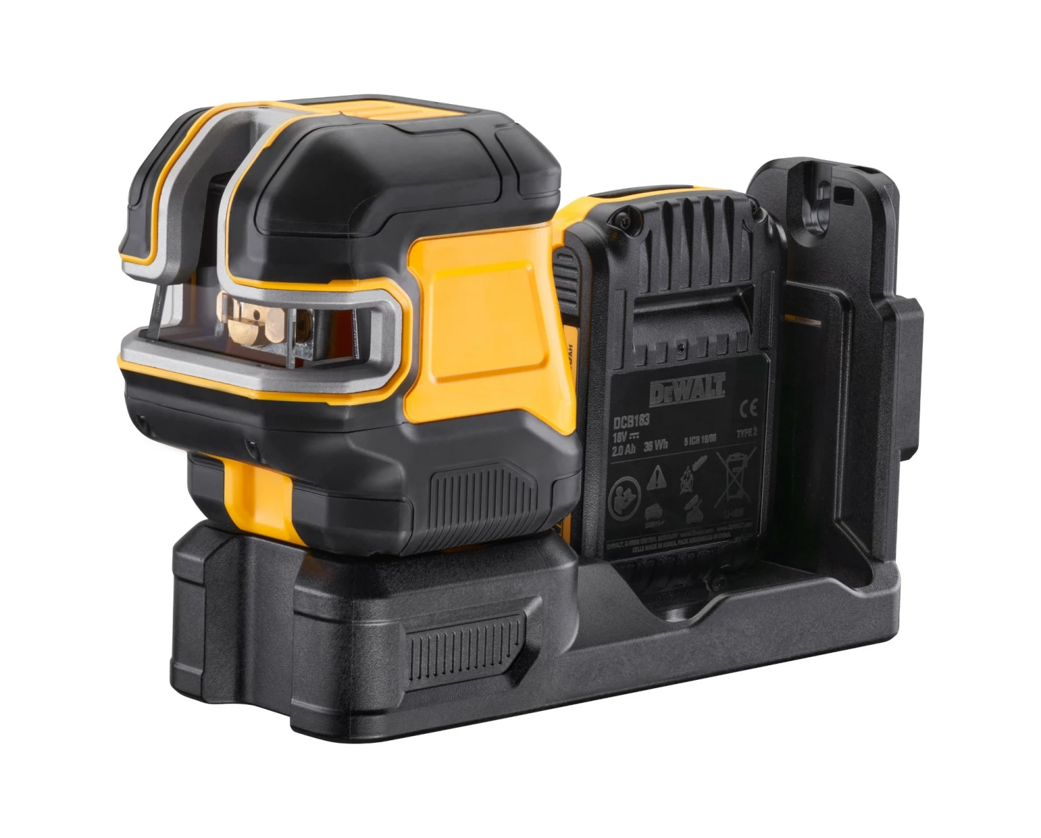 DeWALT DCE825D1G18 12V / 18V Li-ion XR Accu Zelfnivellerende 5 Punts kruislijnlaser set (1x 2.0Ah) in TSTAK koffer - Groen-image