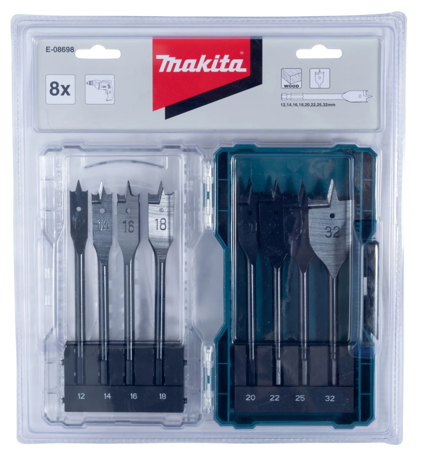 Makita E-08698 8-delige Speedboorset - 150mm - 1/4''-image